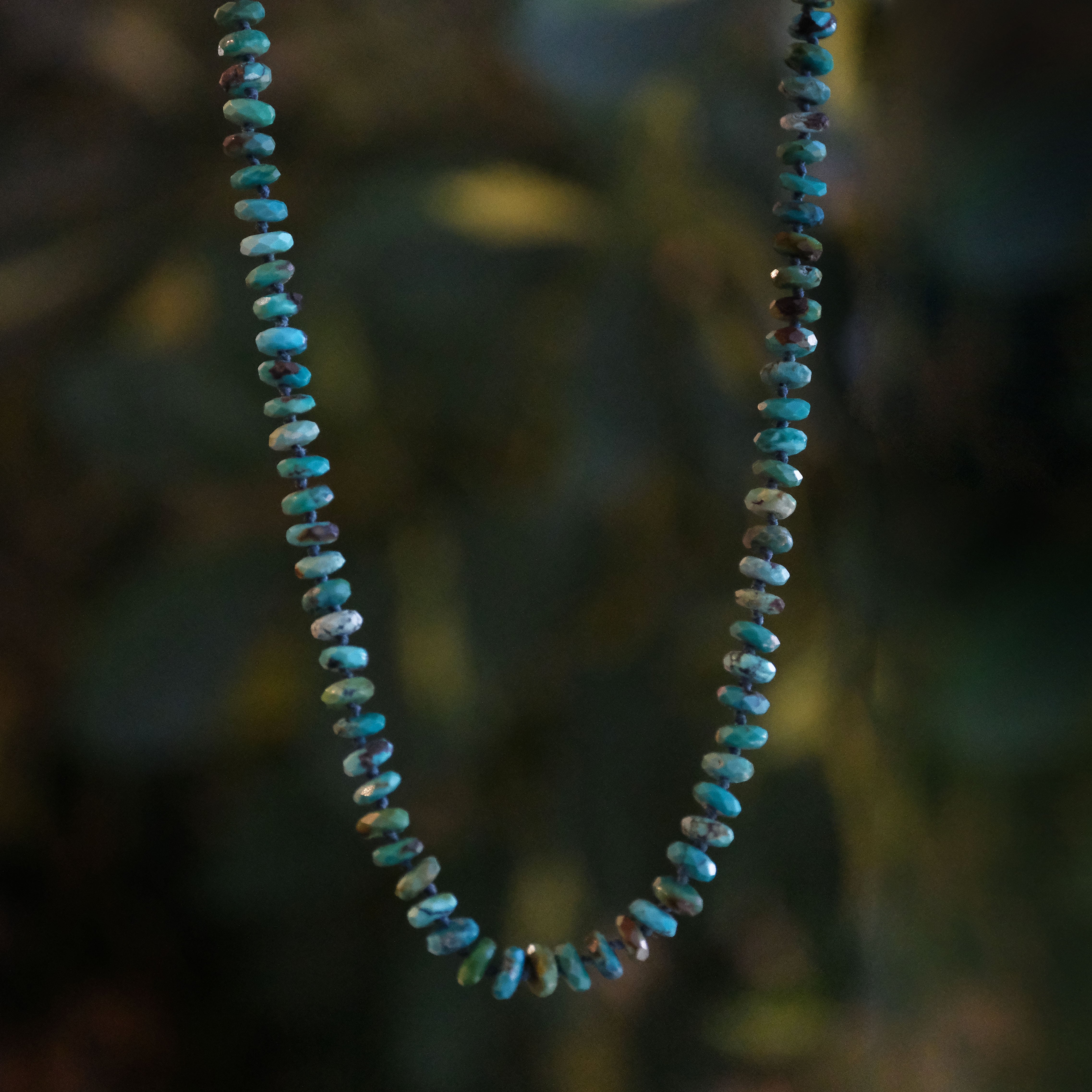 Knotted Turquoise + Sterling Taos Necklace