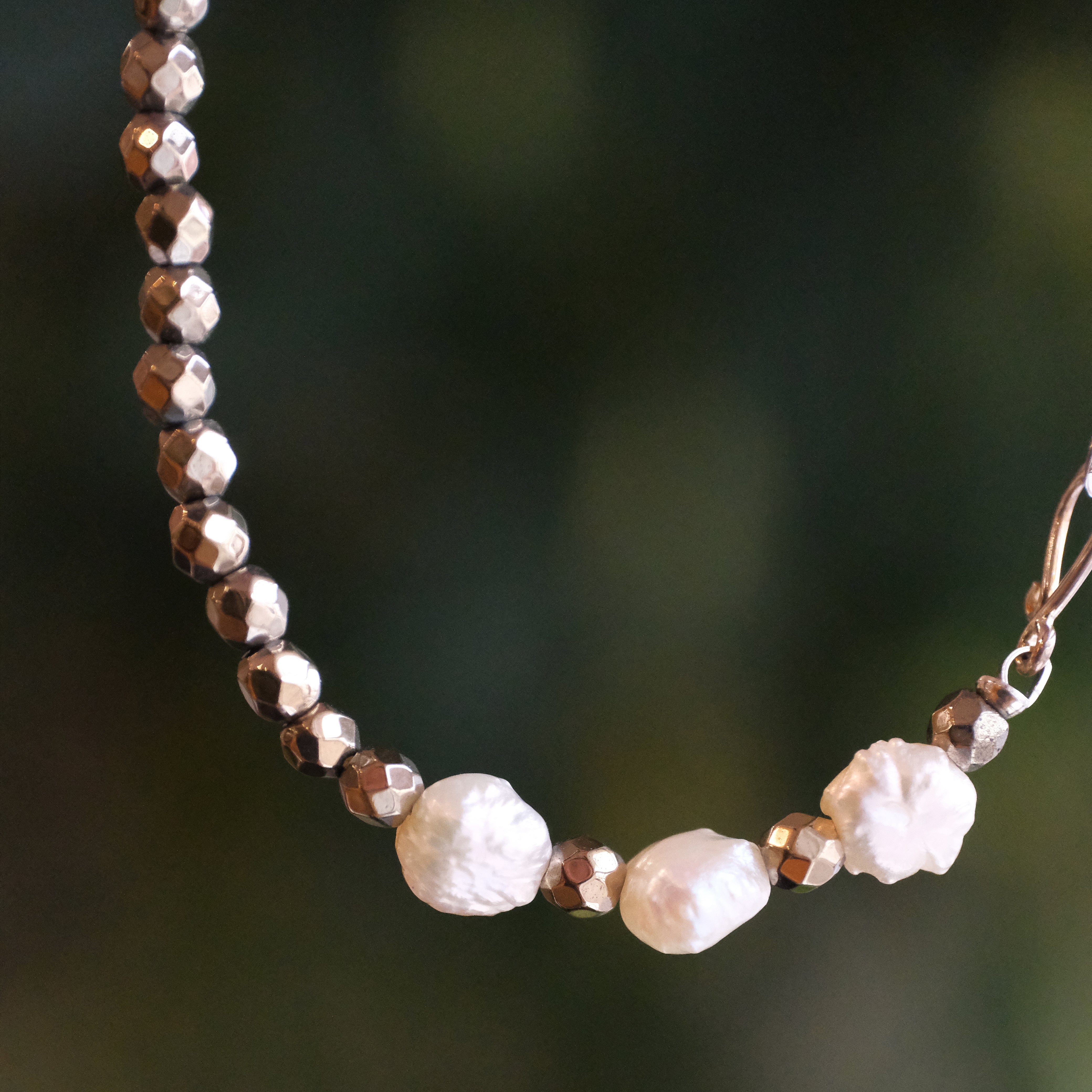 Swift Pyrite + Pearl Necklace - One of a Kind