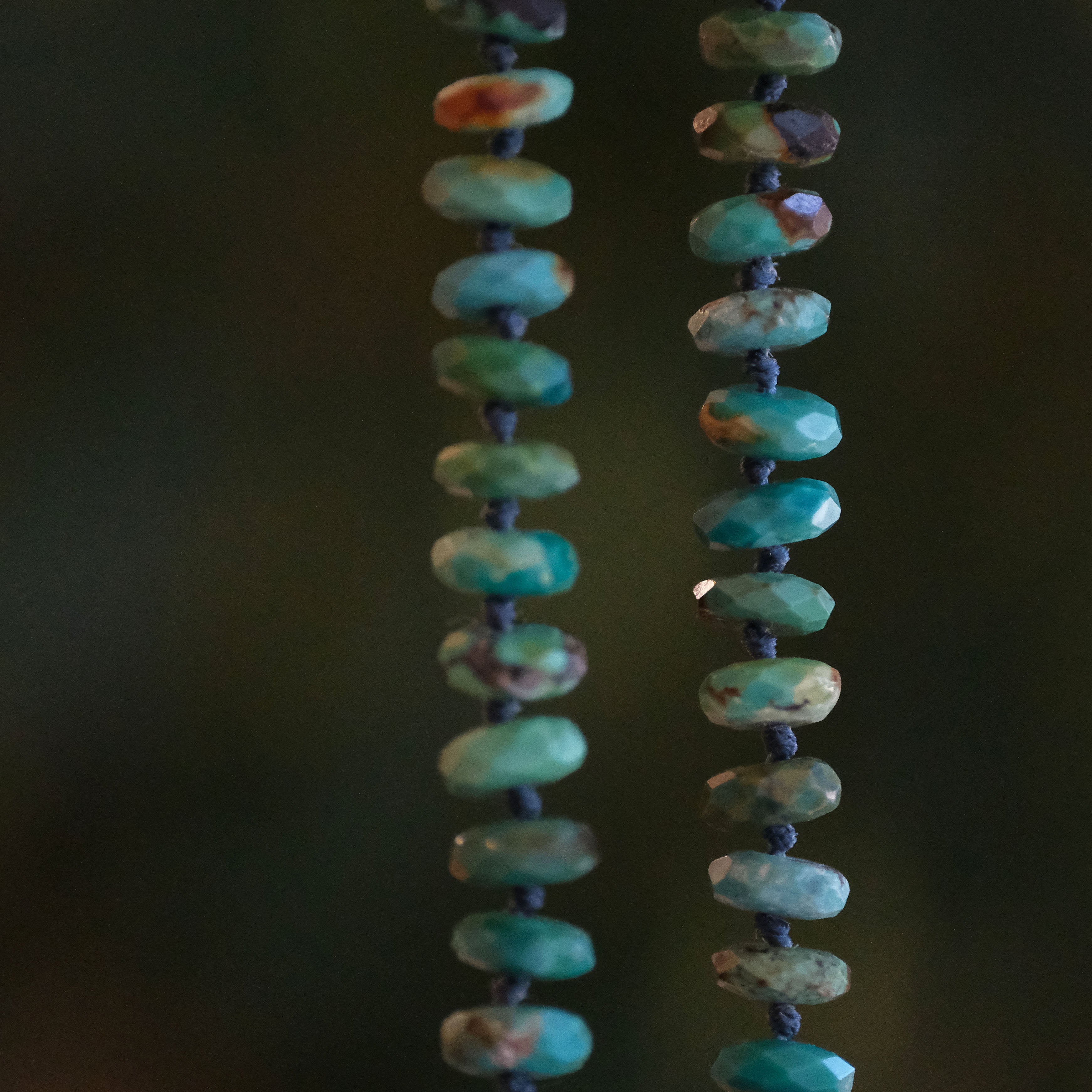 Knotted Turquoise + Sterling Taos Necklace