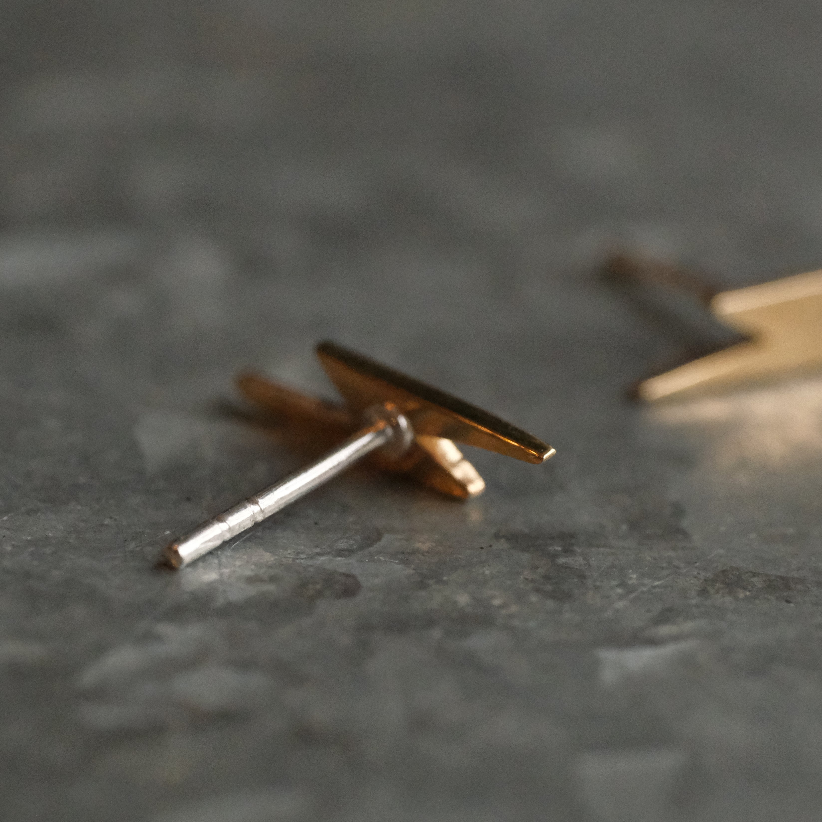 Bronze + Sterling Flash Studs