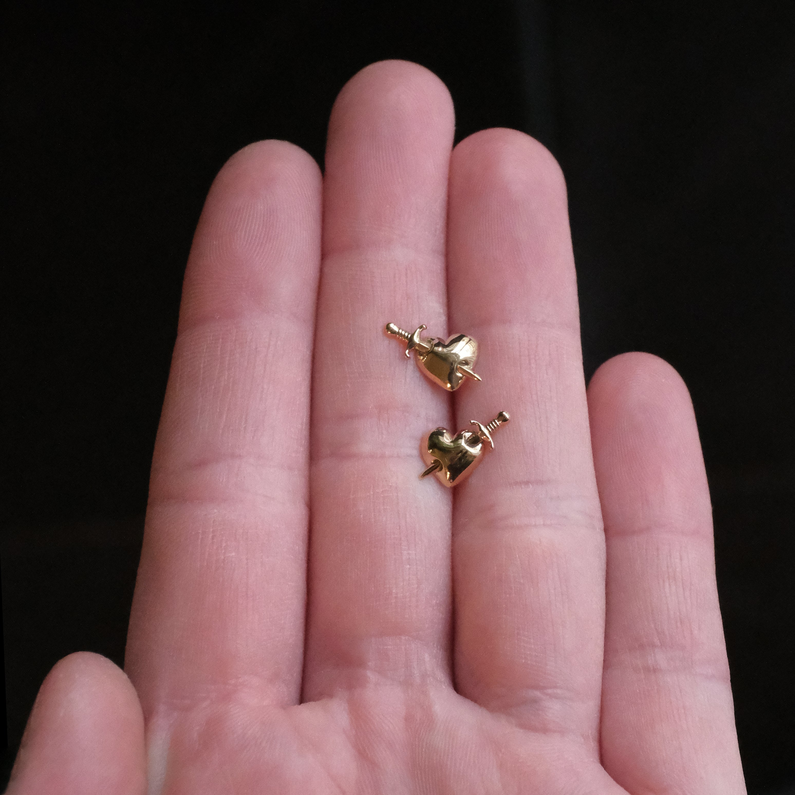 Bronze + Sterling Heartbreaker Studs