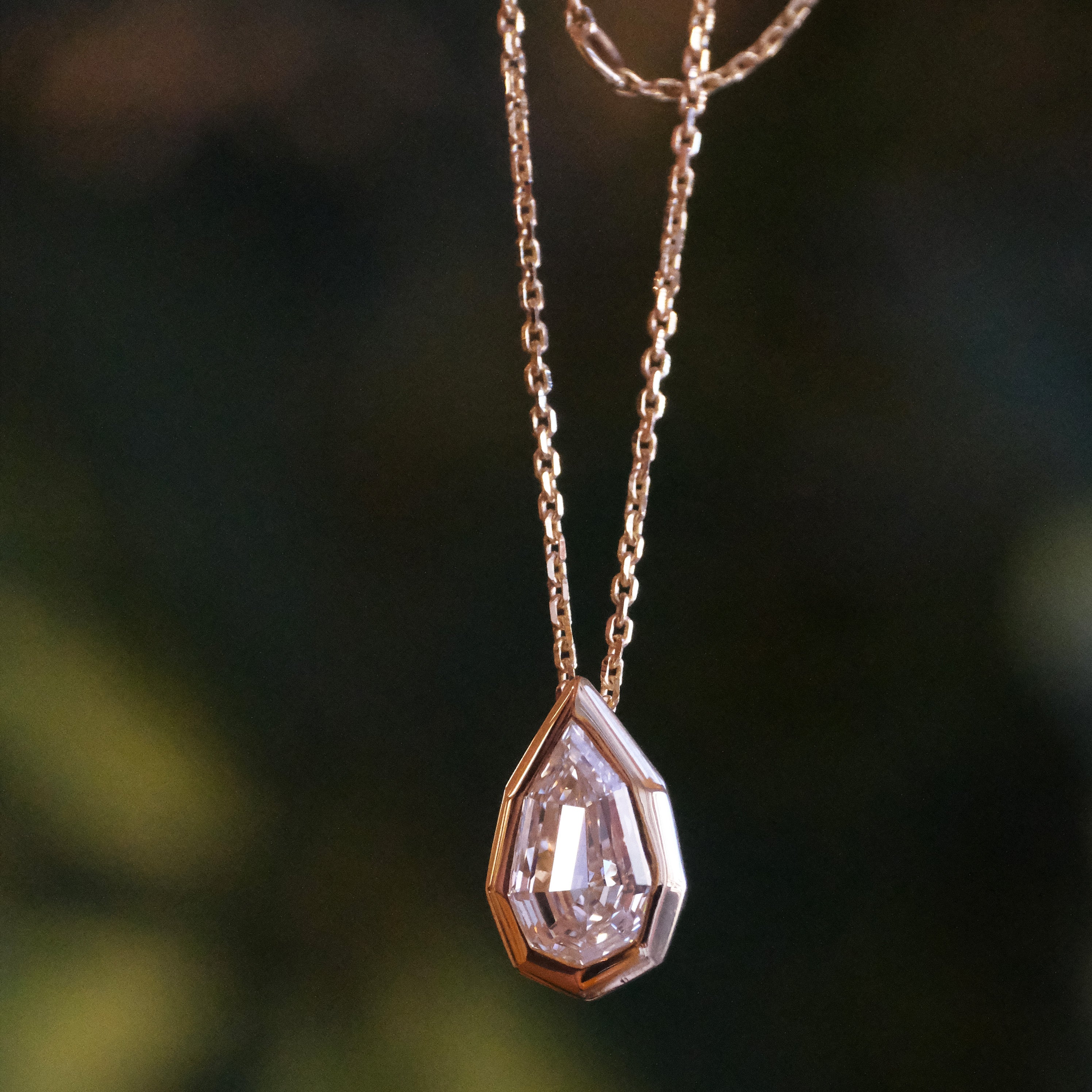 14k + Lab Diamond Bartlett Necklace