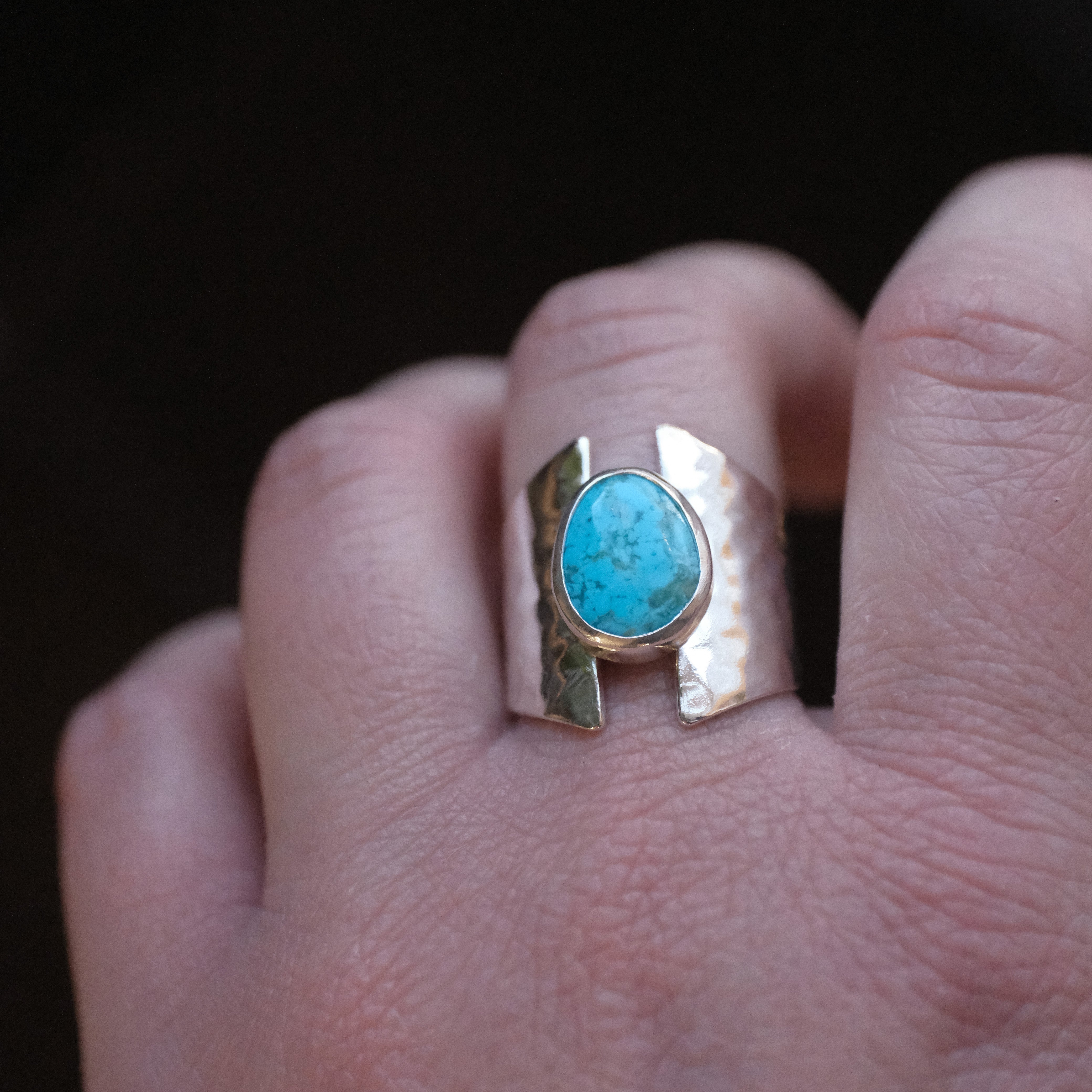Turquoise Shield Ring (Size 6.5) - One of a Kind