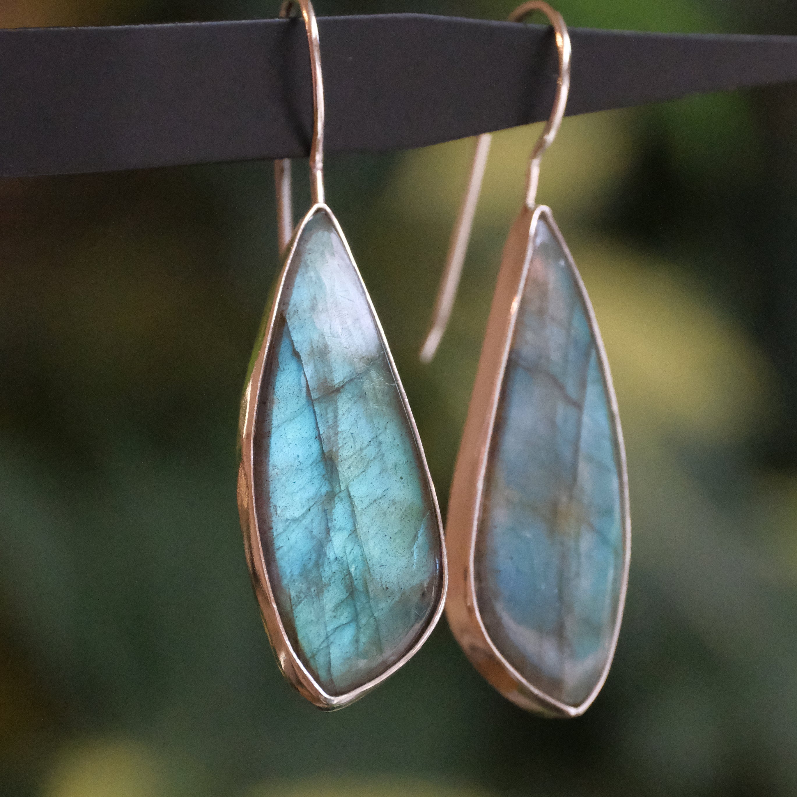 Labradorite Leaf Earrings - One of a Kind