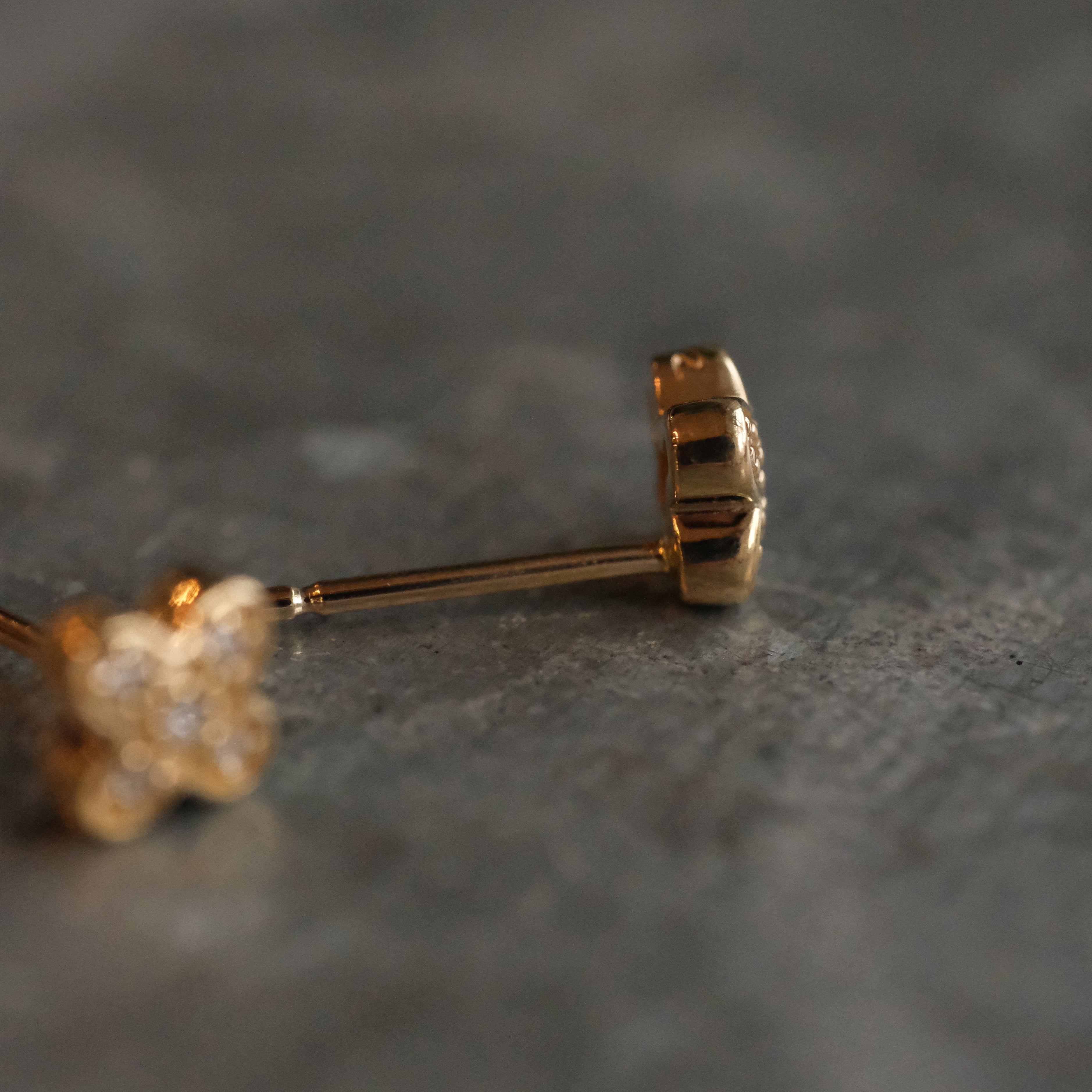 14k + Natural Diamond Criss Cross Studs