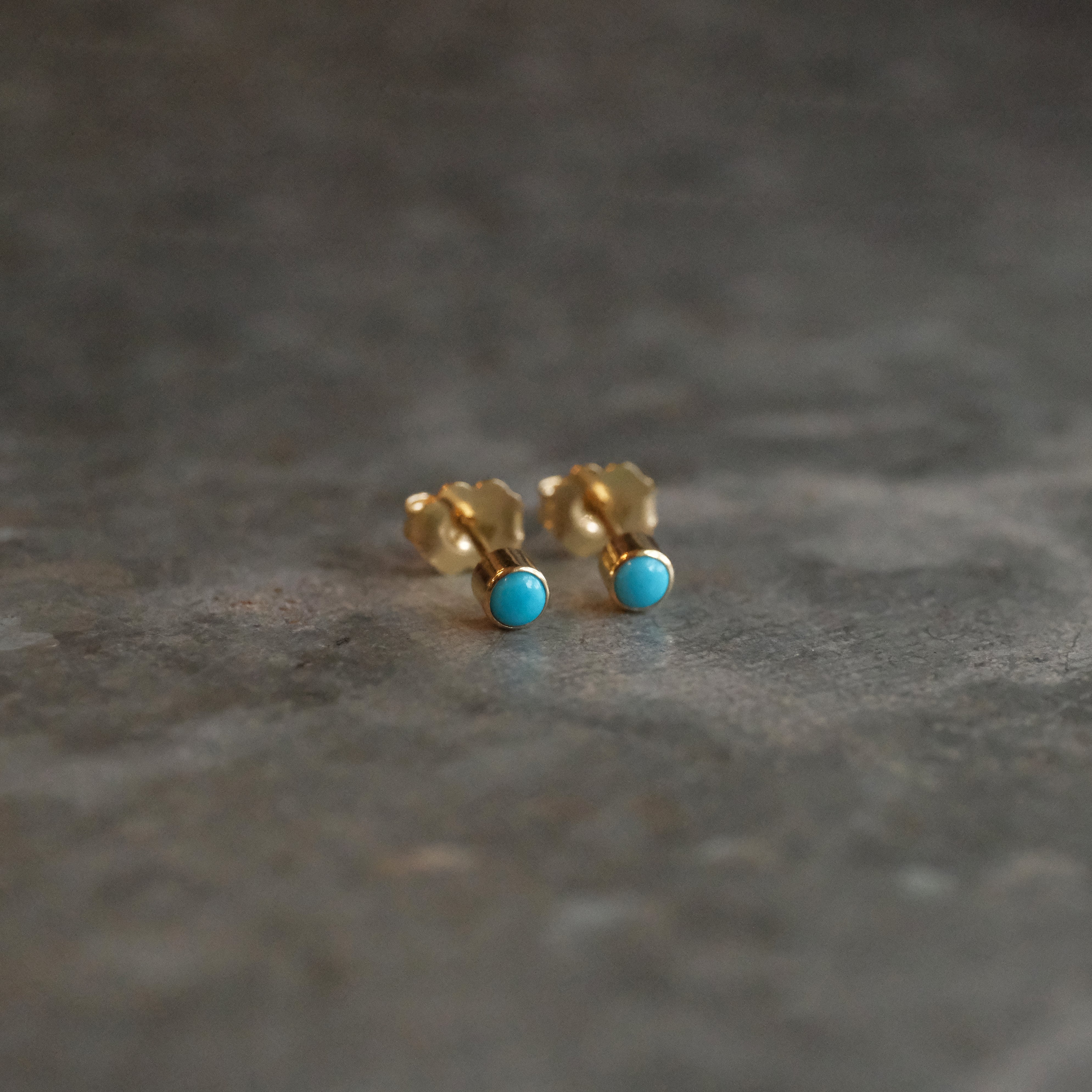 14k + Turquoise Bluebird Studs
