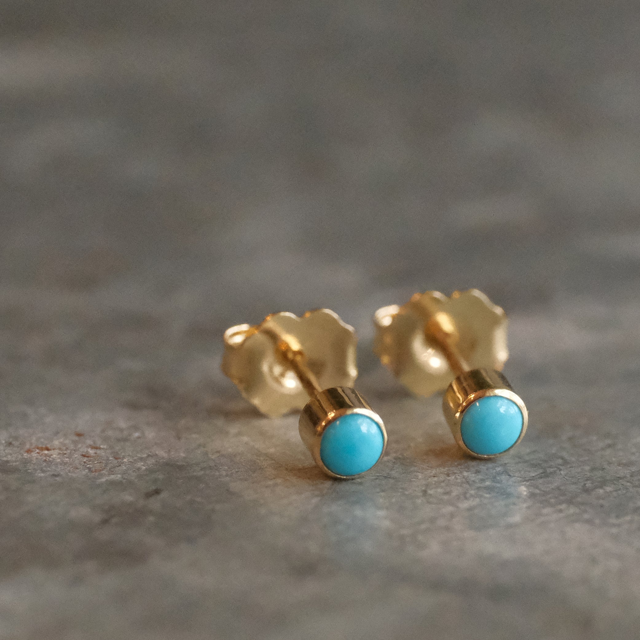 14k + Turquoise Bluebird Studs
