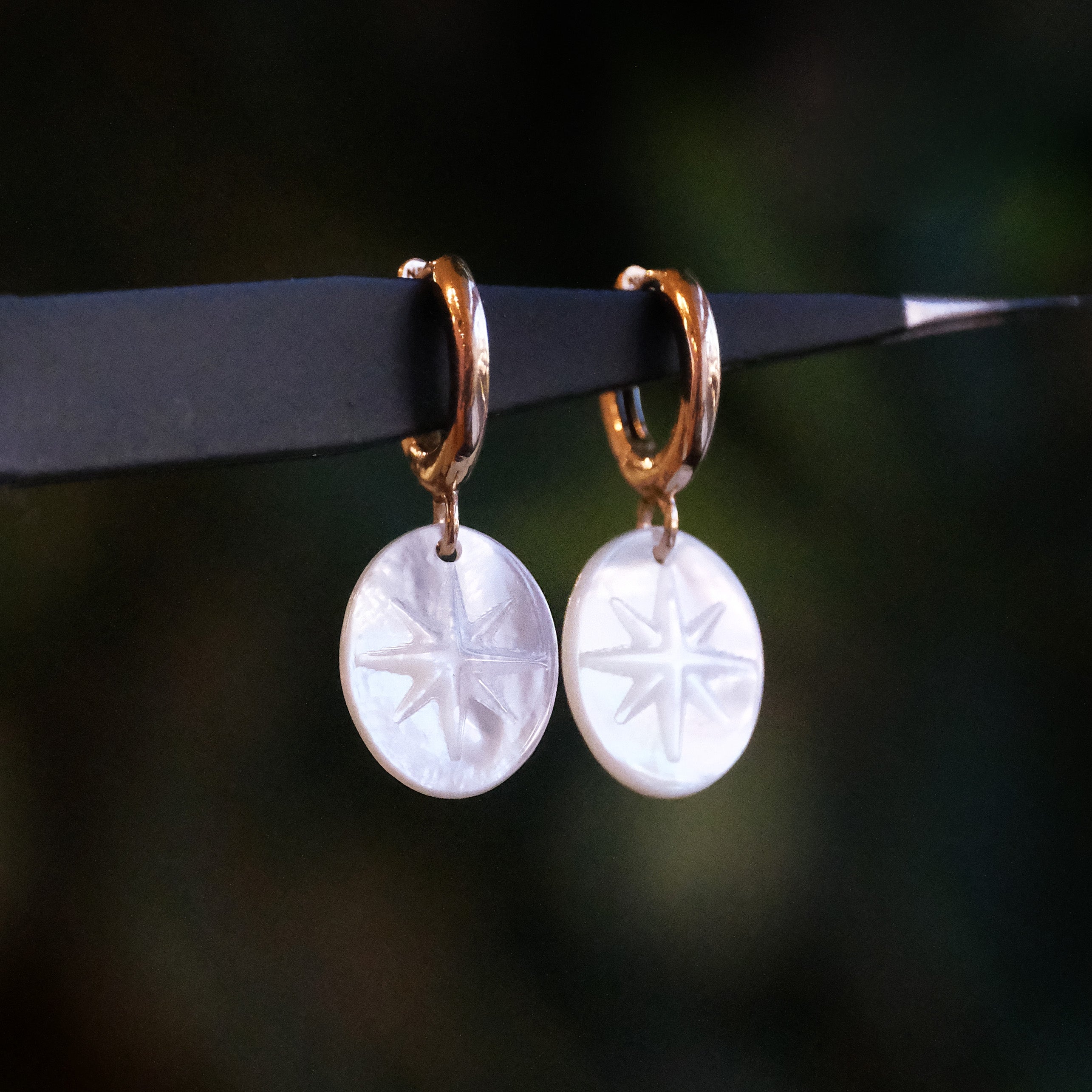 Bronze + Mother of Pearl North Star Huggers