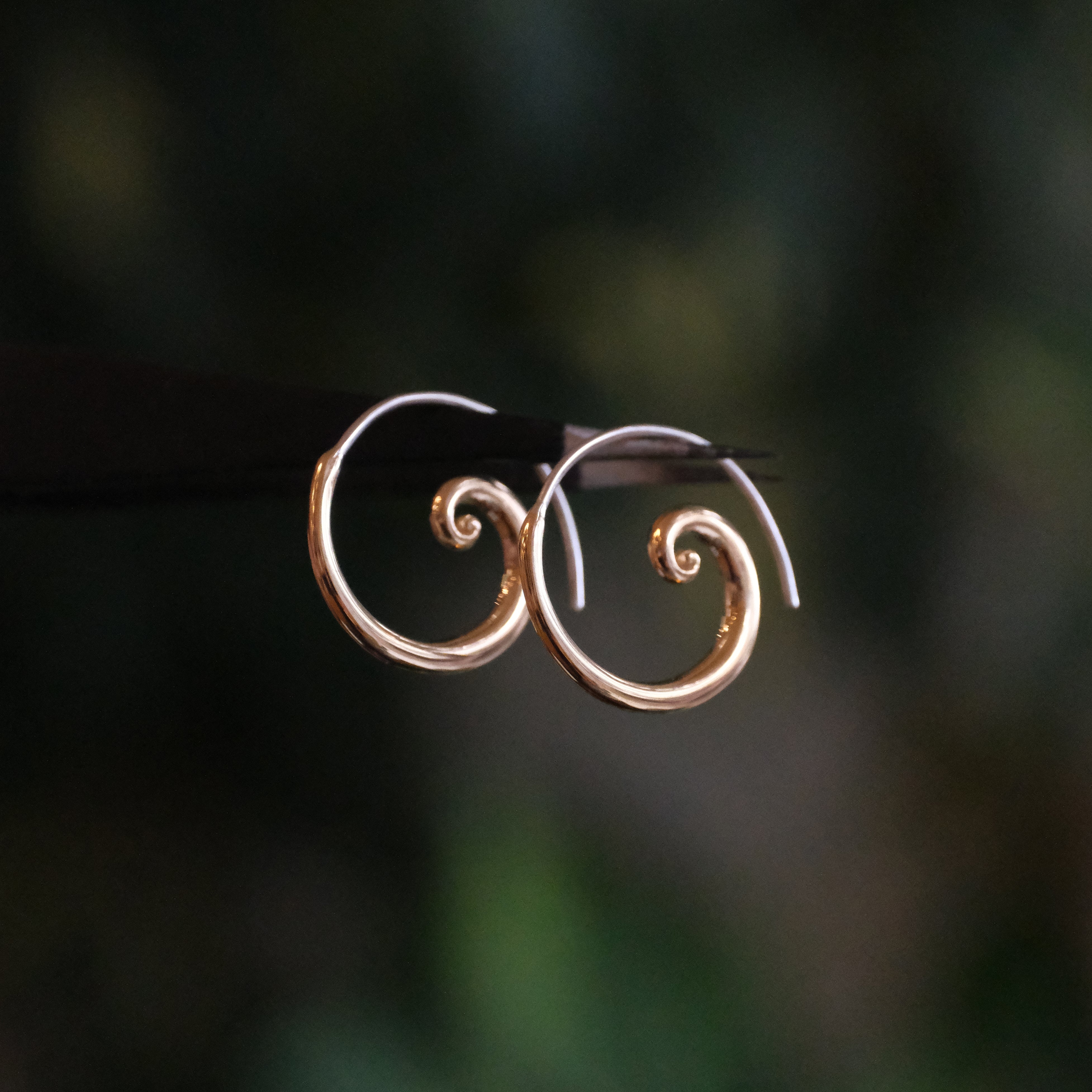 Mini Bronze Curl Earrings