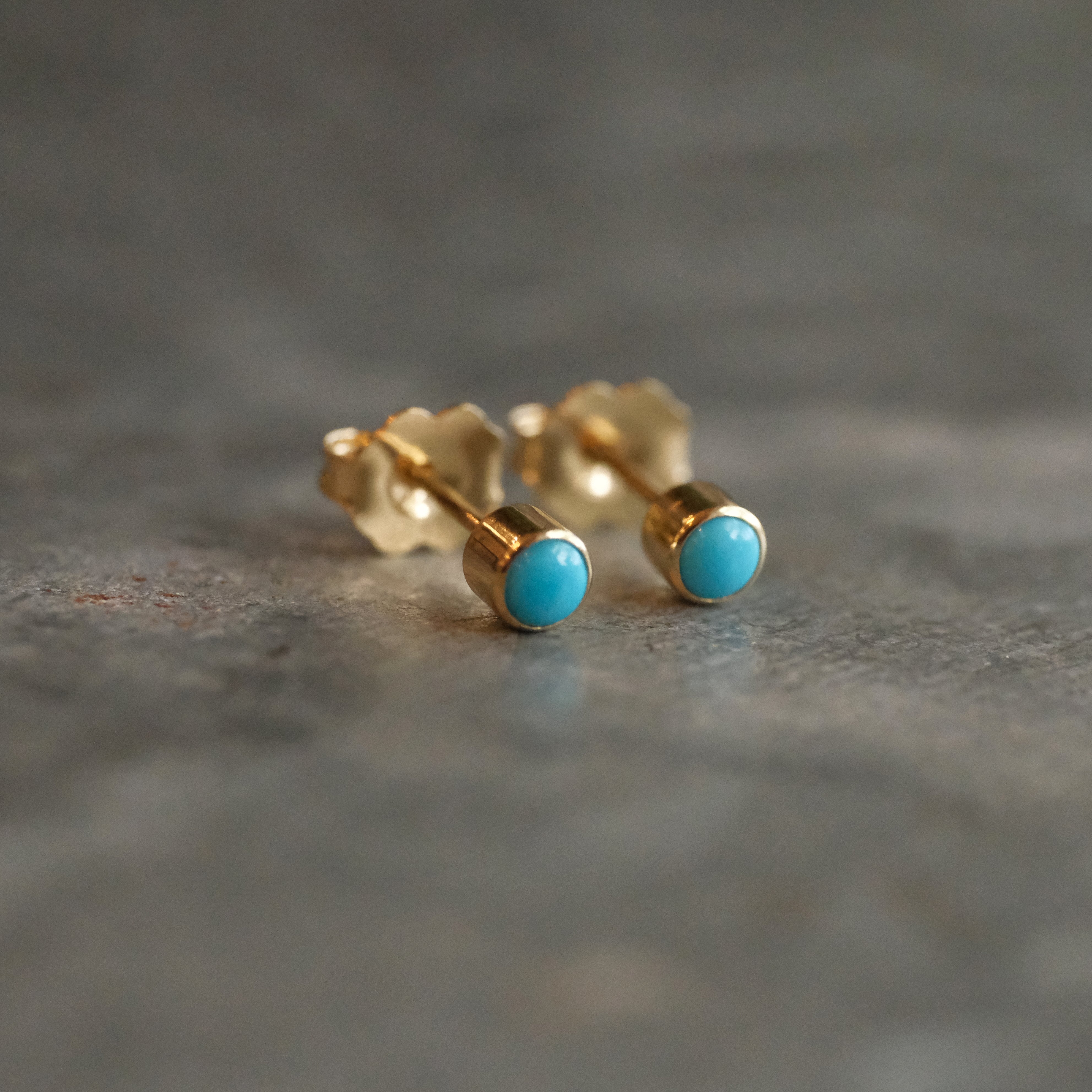 14k + Turquoise Bluebird Studs