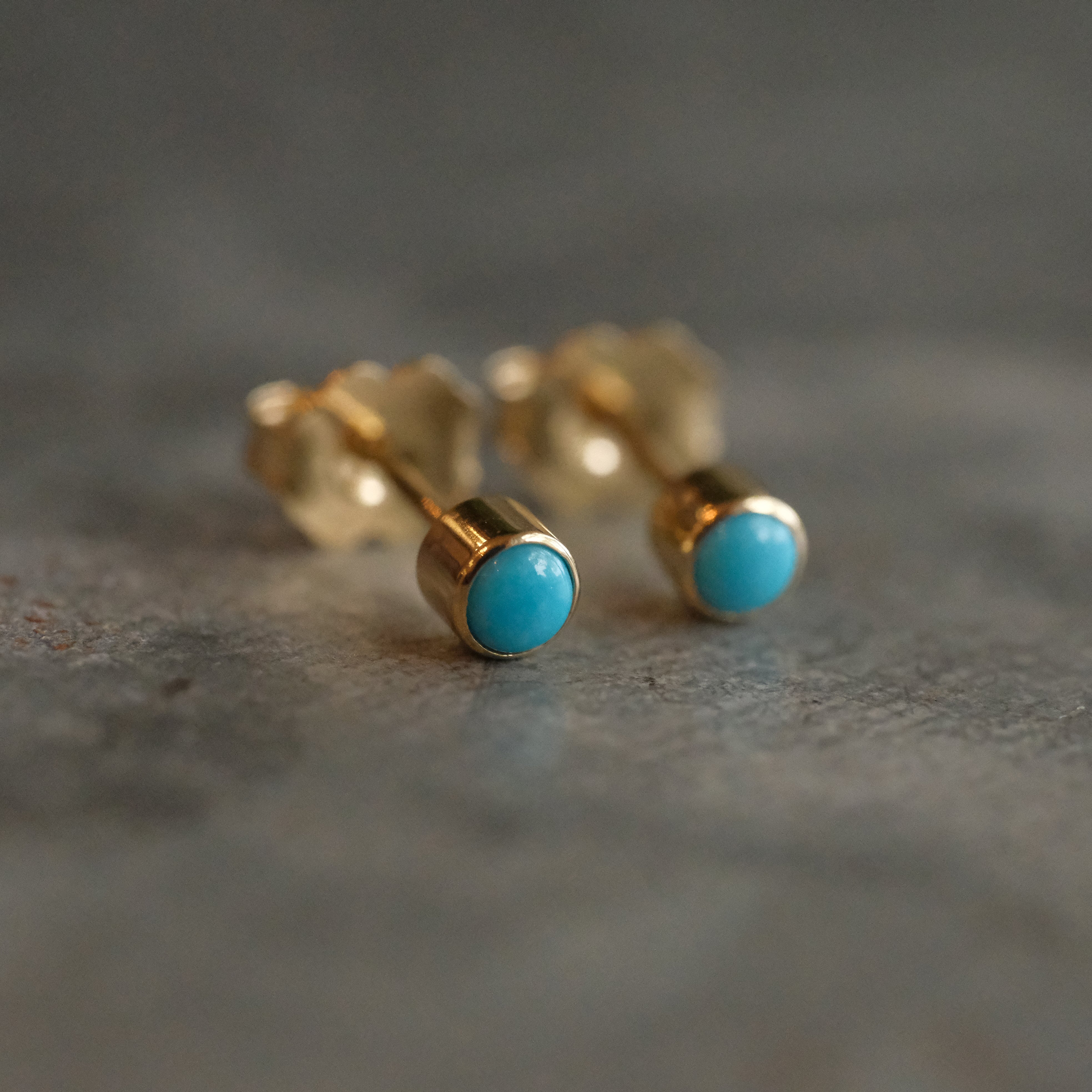 14k + Turquoise Bluebird Studs