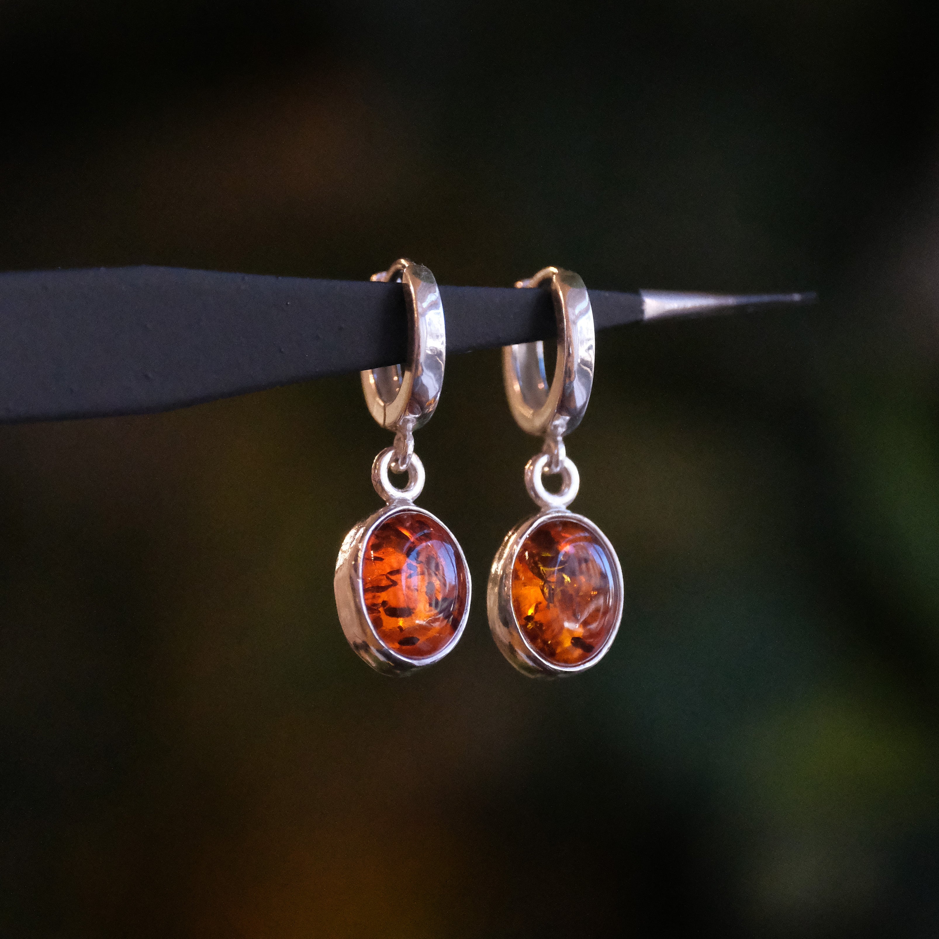 Honey Queen Amber Earrings - One of a Kind