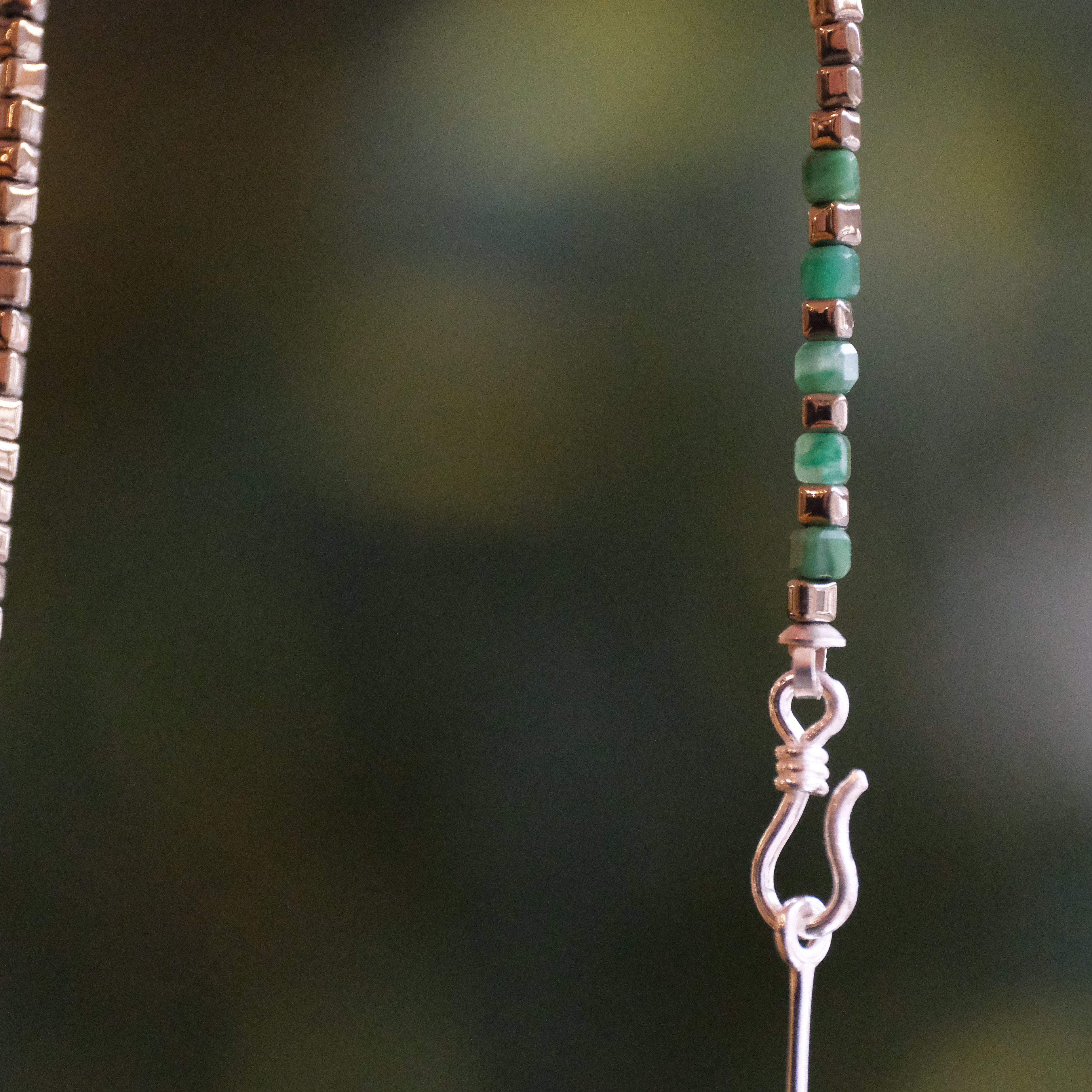 Tauriel Pyrite + Jade Sterling Necklace - One of a Kind