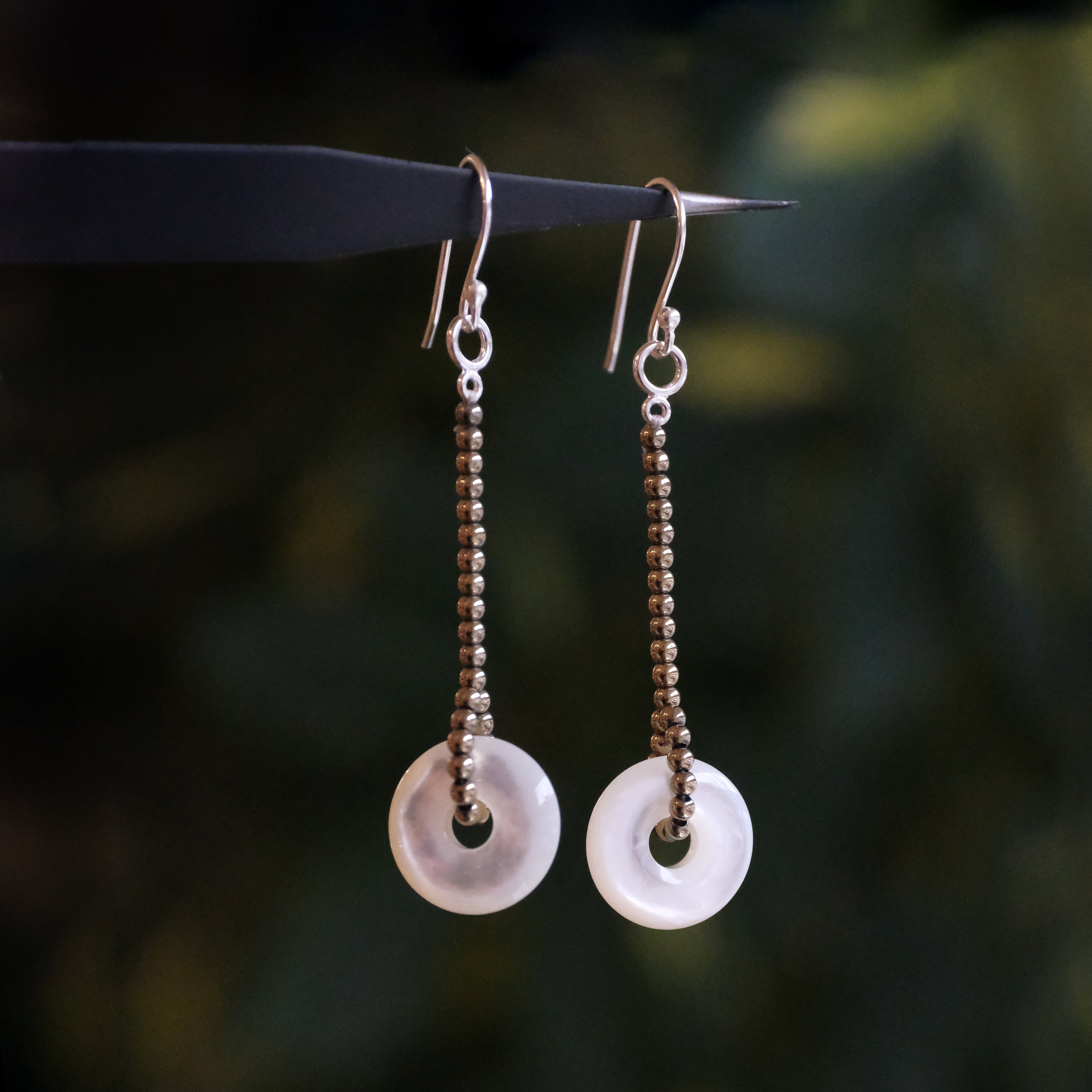 Yo Yo Pyrite + Mother of Pearl Earrings - One of a Kind