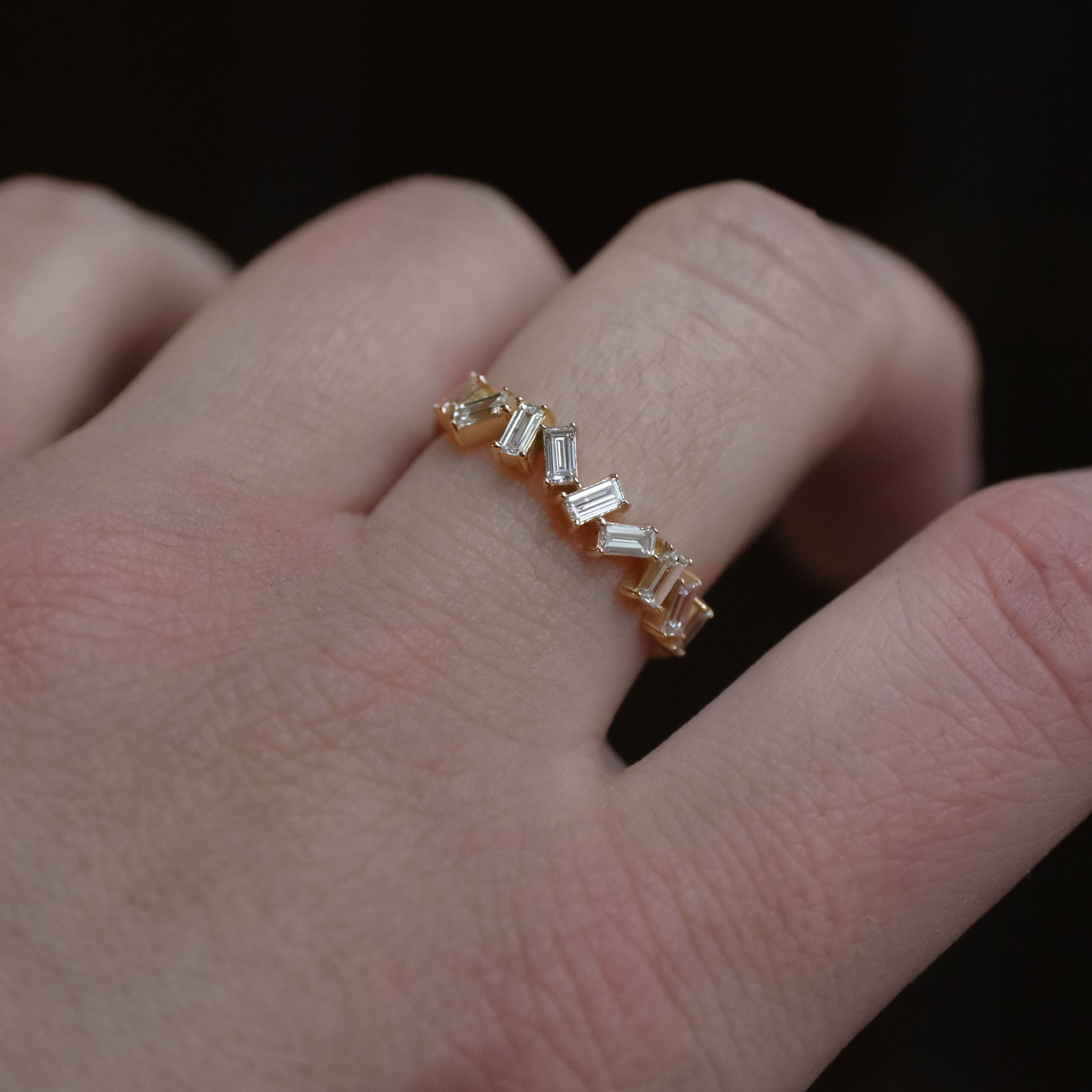 14k + Lab Diamond Allegro Ring