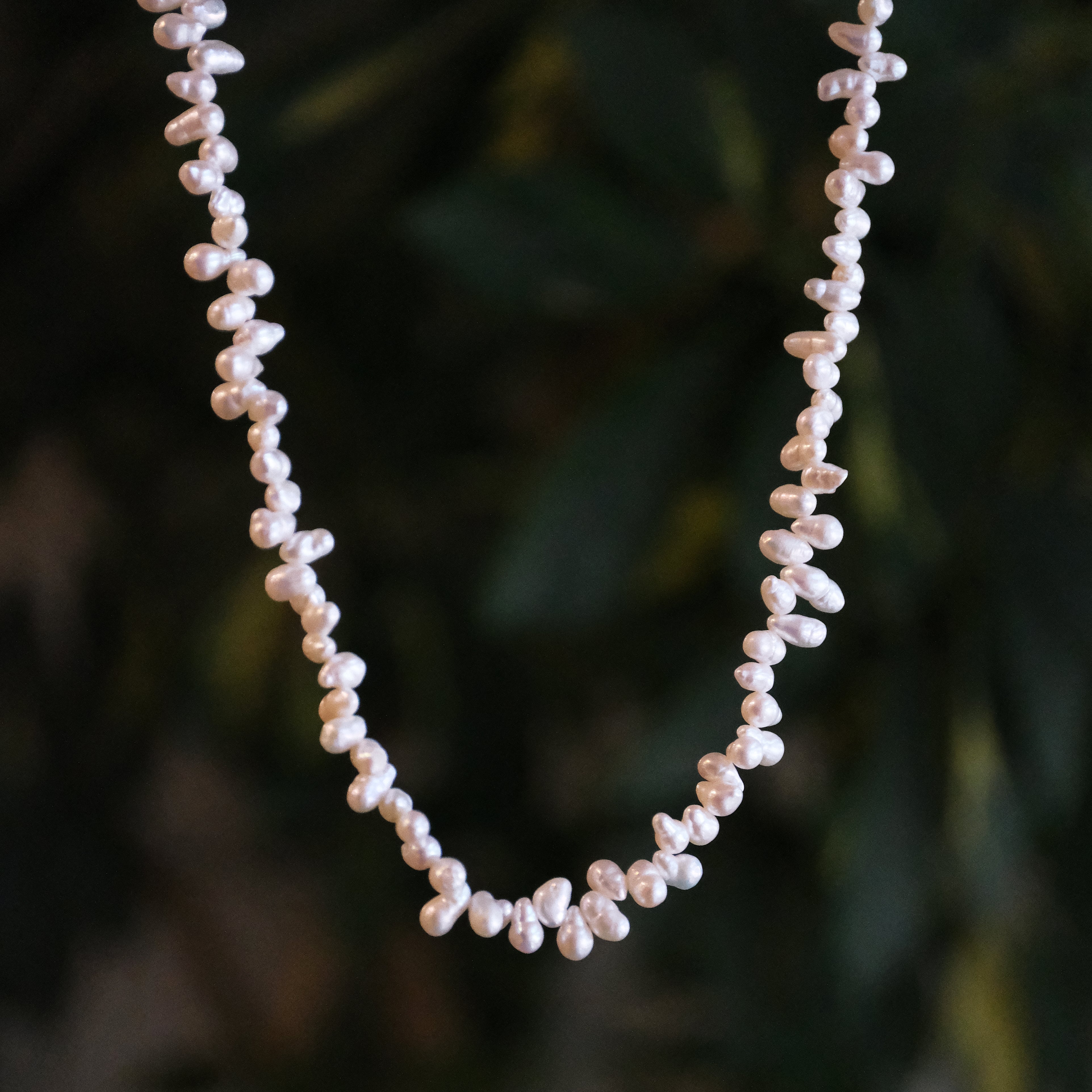 Freshwater Pearl + Sterling Caviar Necklace