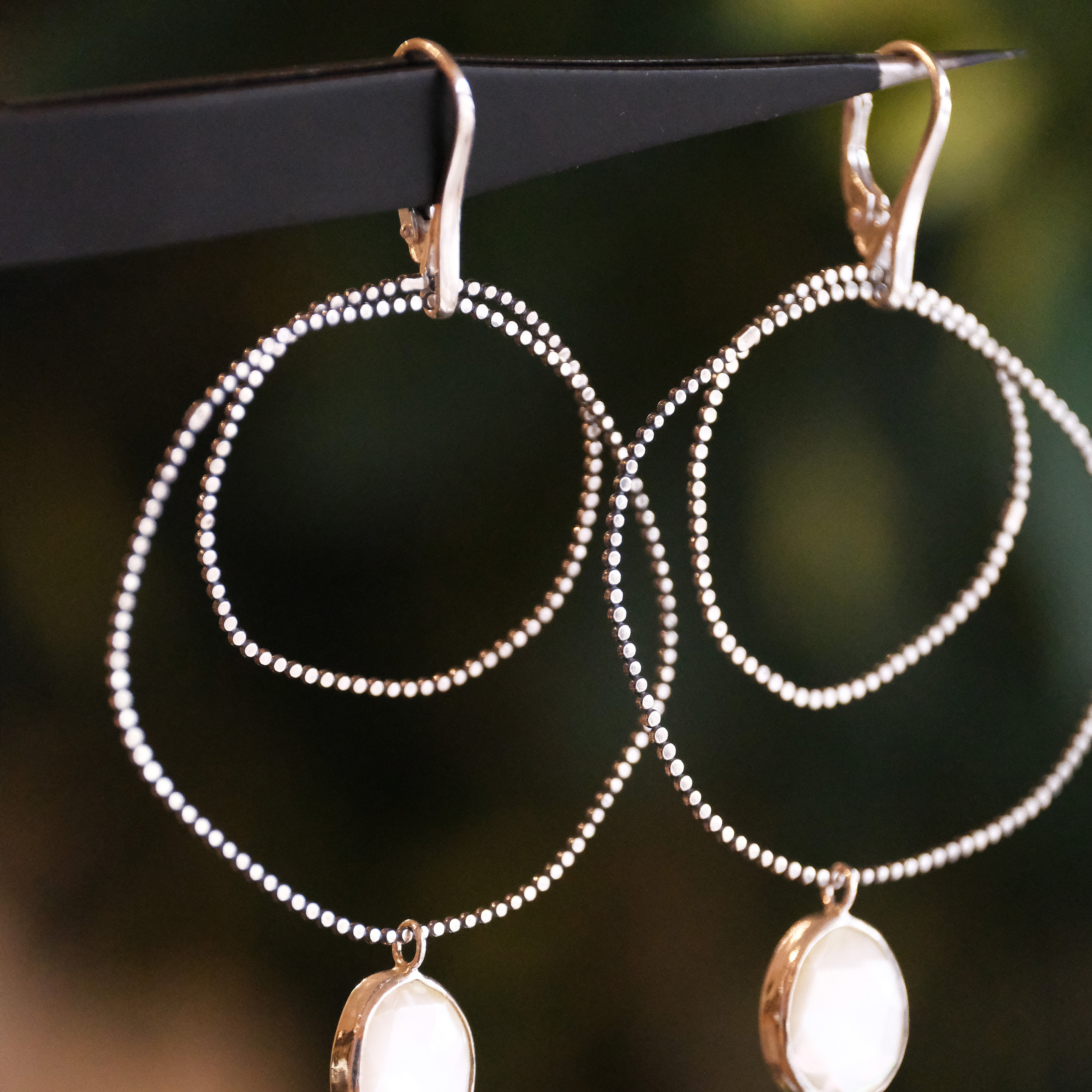 Mother of Pearl Pool Earrings - One of a Kind