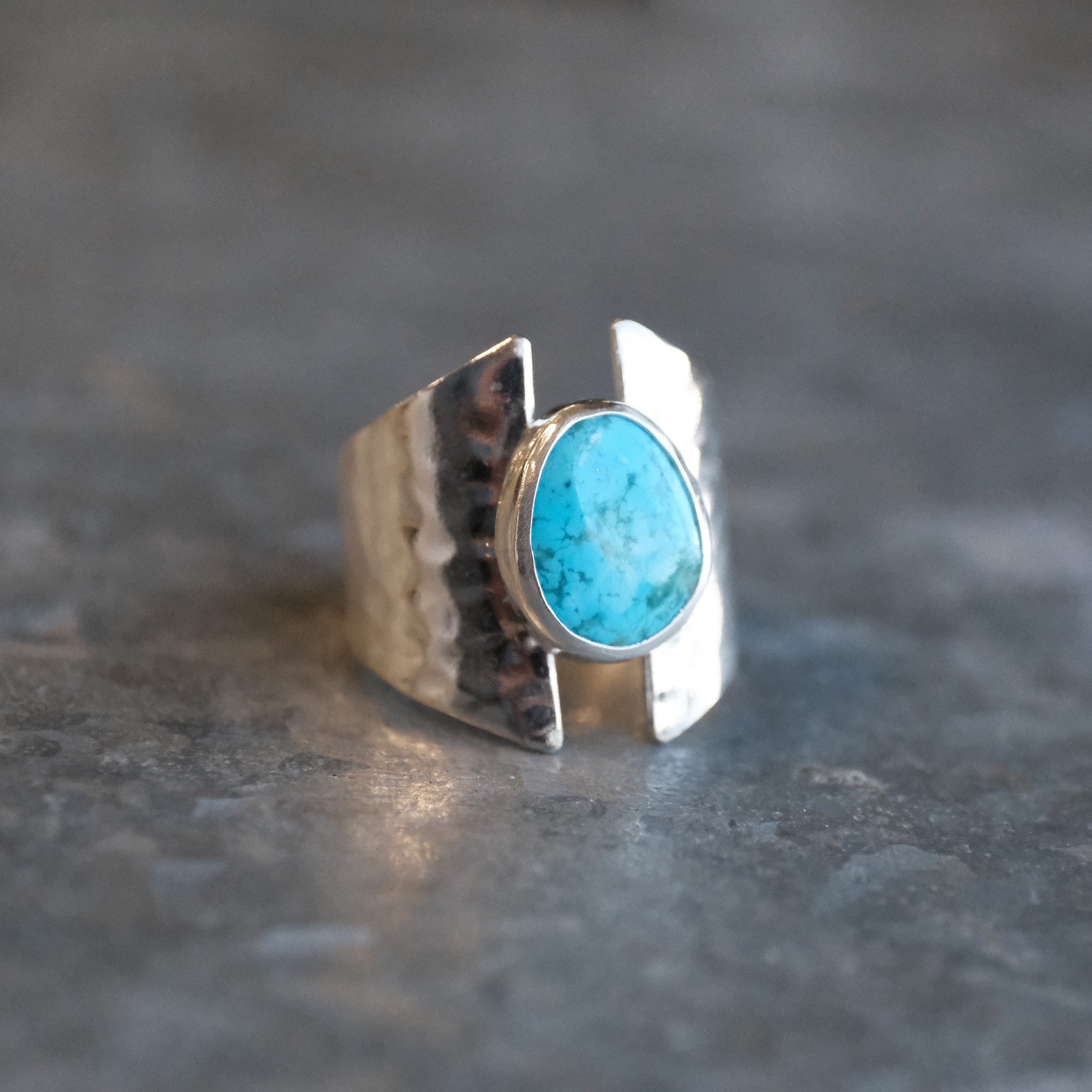 Turquoise Shield Ring (Size 6.5) - One of a Kind