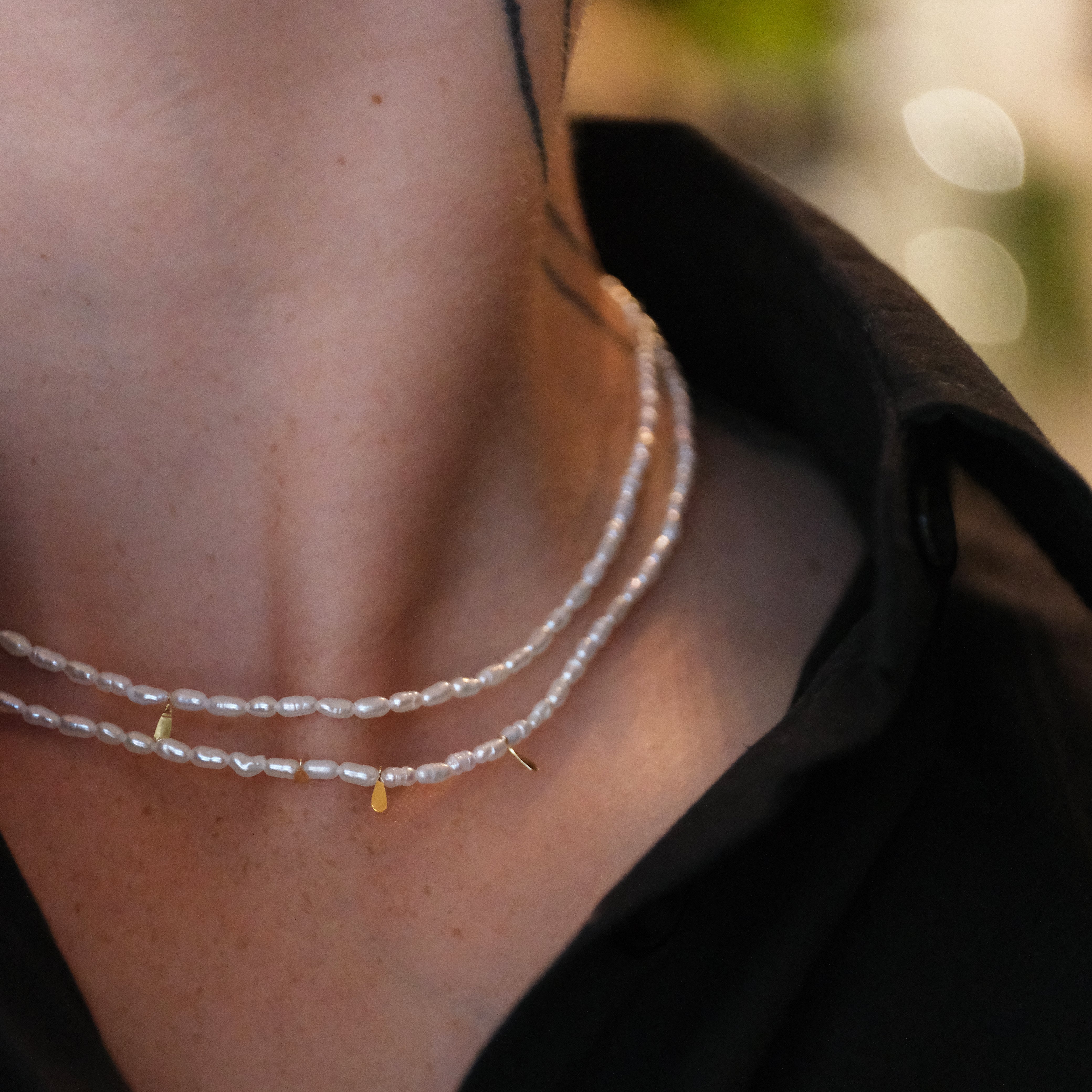 14k + Freshwater Pearl Prickly Pear Necklace - One of a Kind