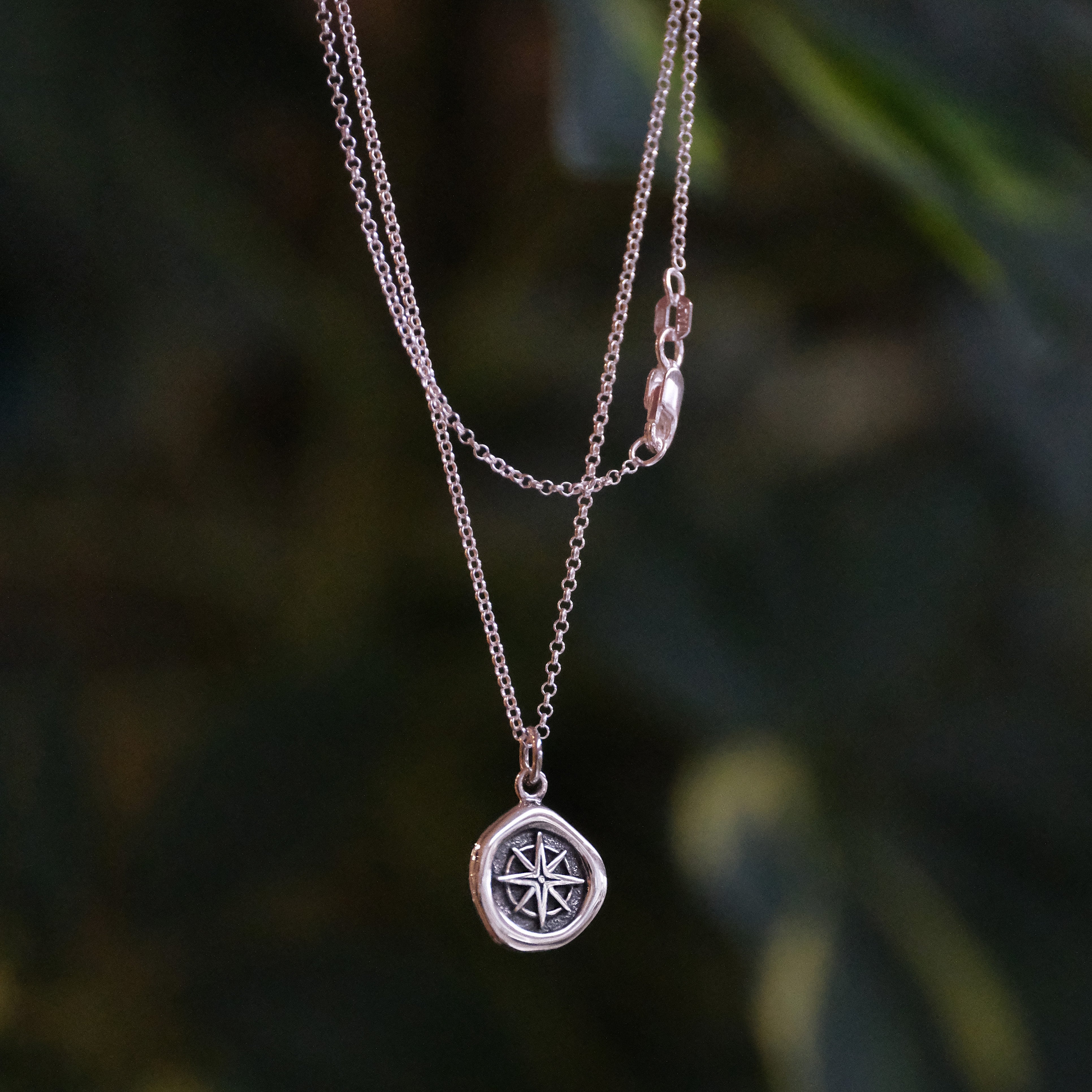 Sterling Compass Rose Necklace