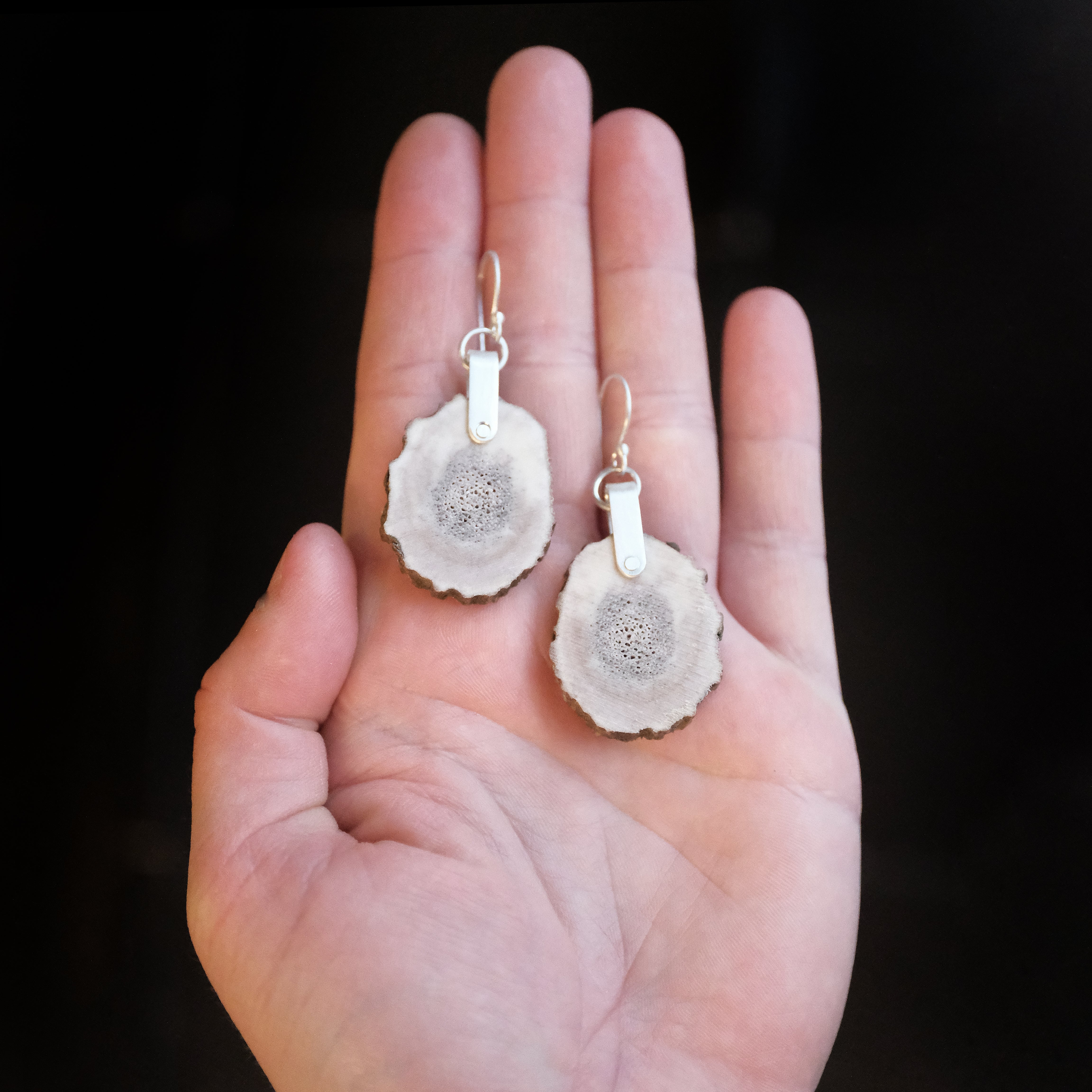 Elk Antler Saddle Earrings - One of a Kind