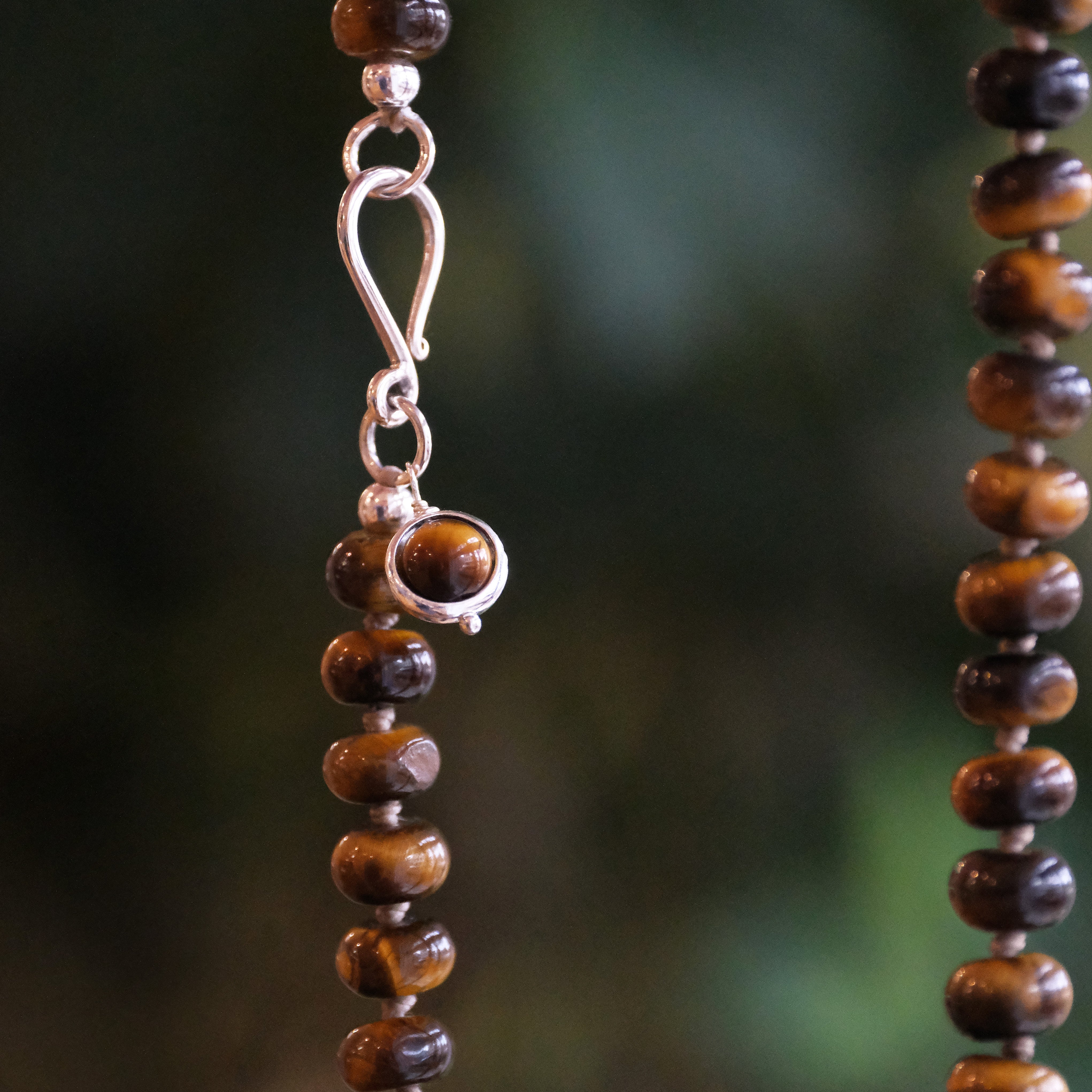 Tiger Eye + Sterling Corva Necklace
