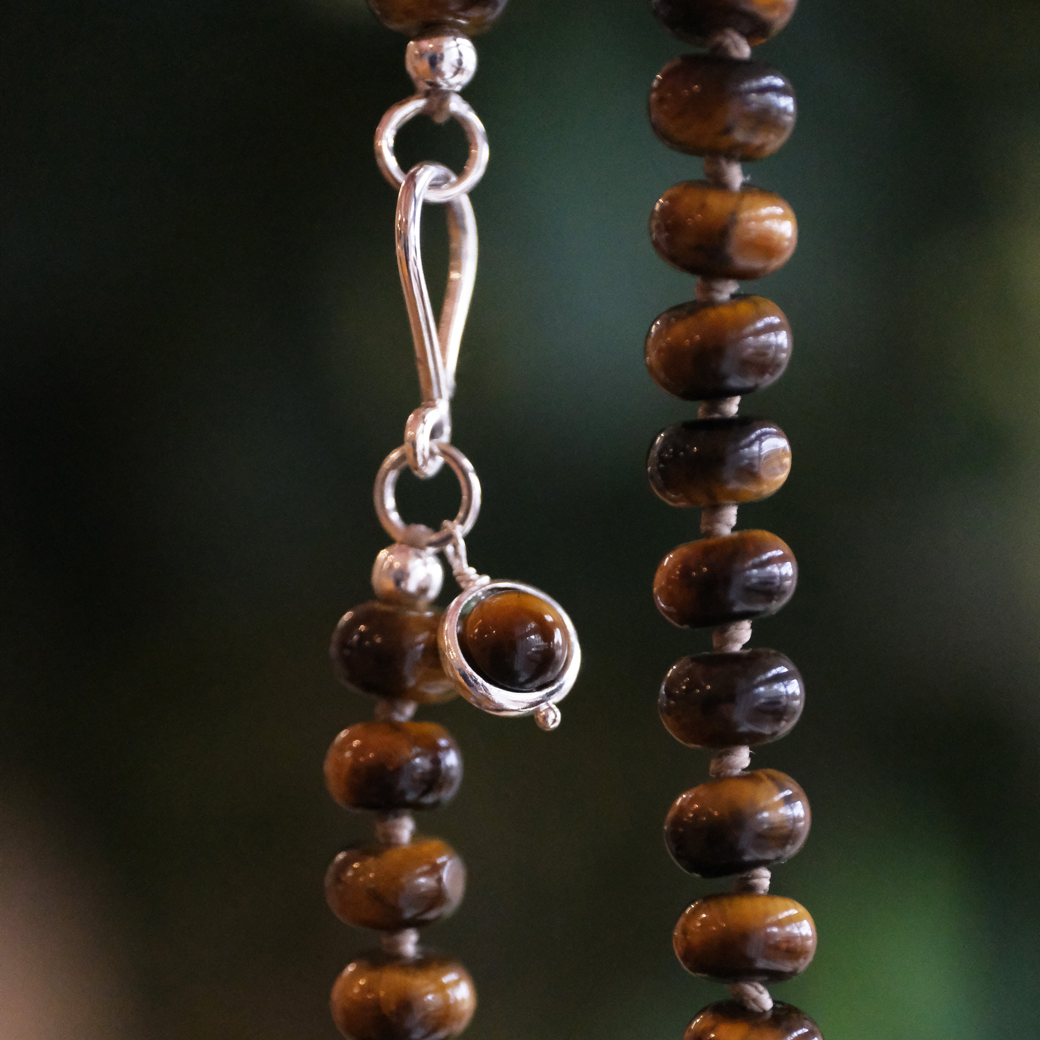 Tiger Eye + Sterling Corva Necklace