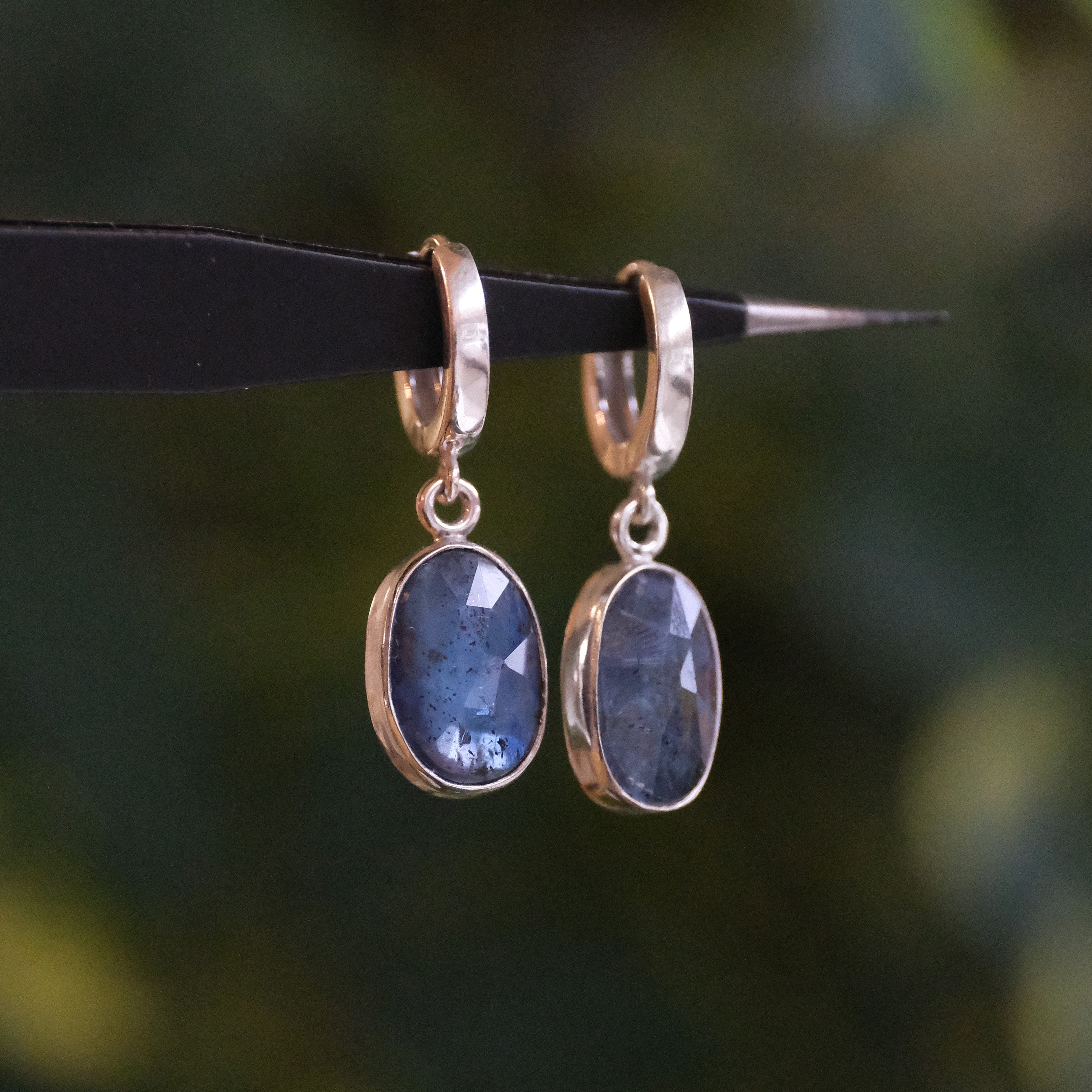 Kyanite Oceanic Hugger Earrings - One of a Kind