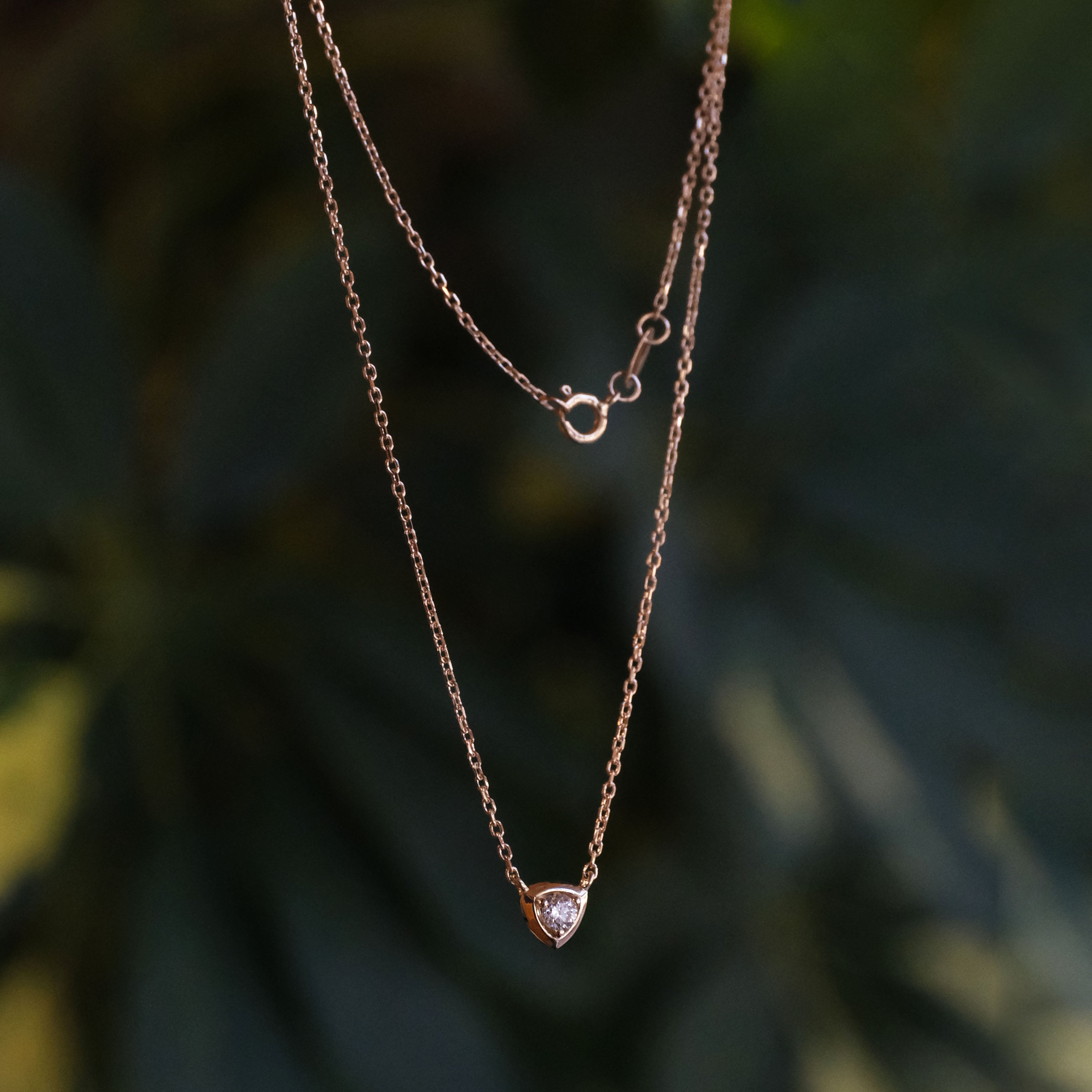 14k + Natural Diamond Mini Protector Necklace