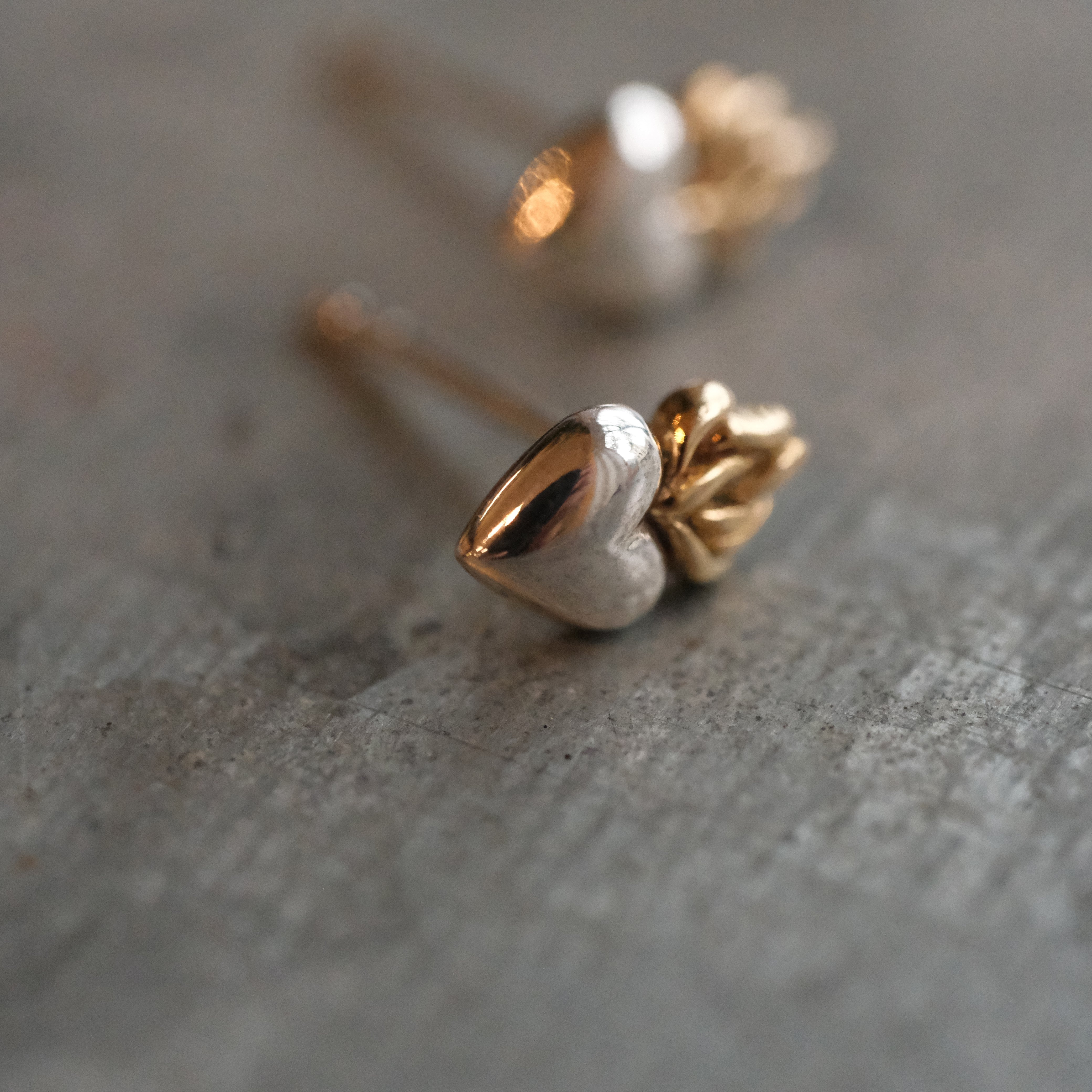 Sacro Cuore Sterling + Bronze Studs