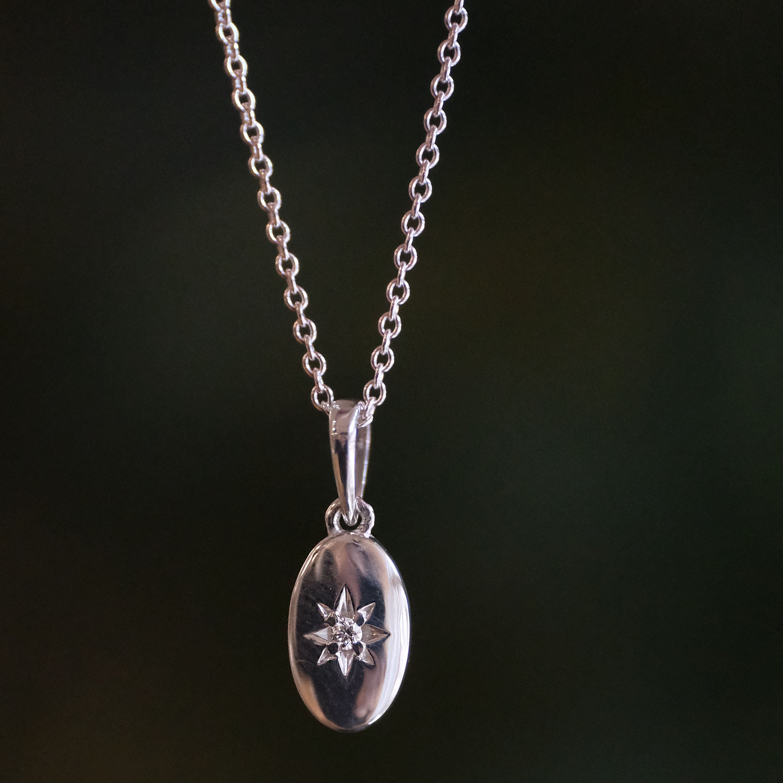 Sterling + Natural Diamond Astrea Necklace