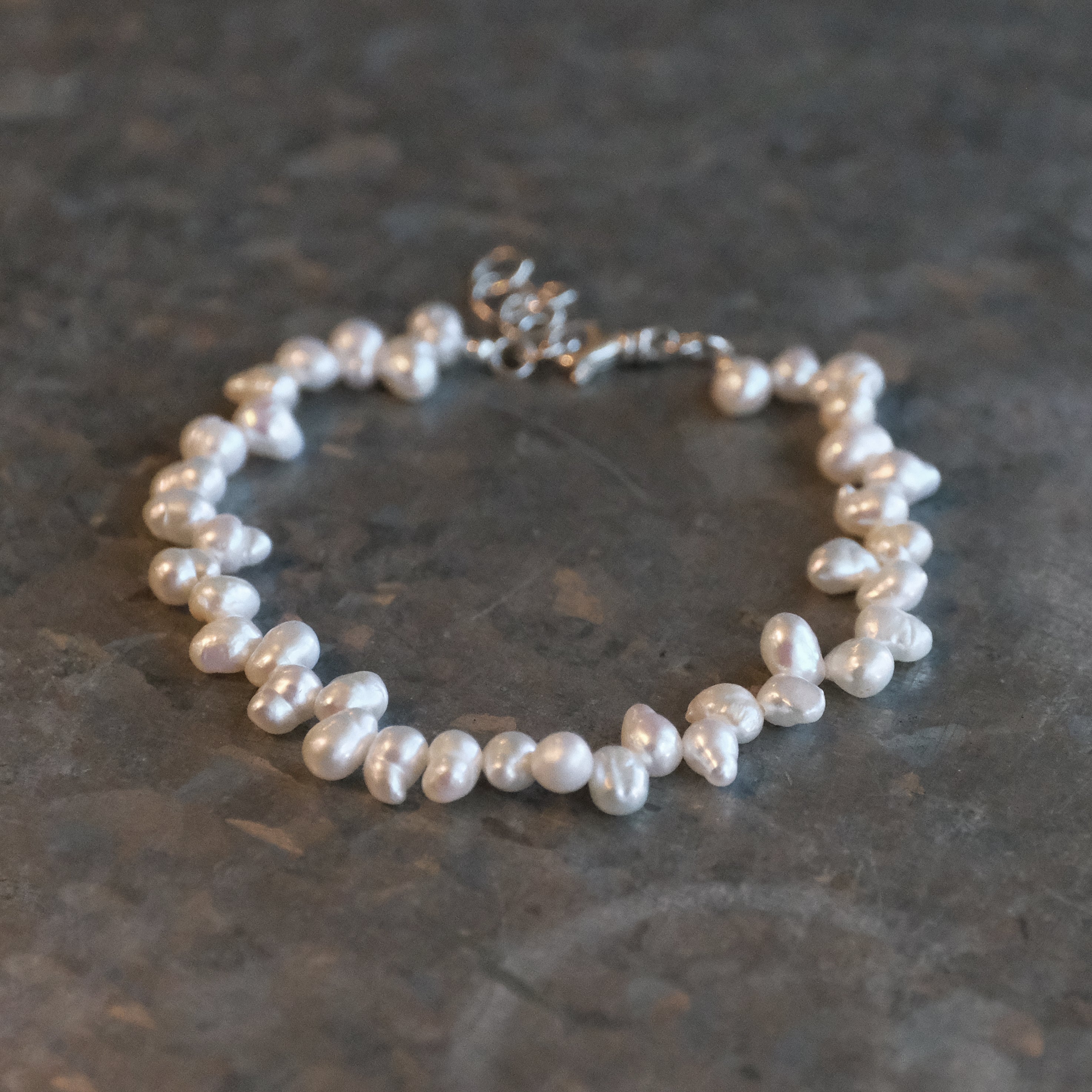 Freshwater Pearl + Sterling Caviar Bracelet