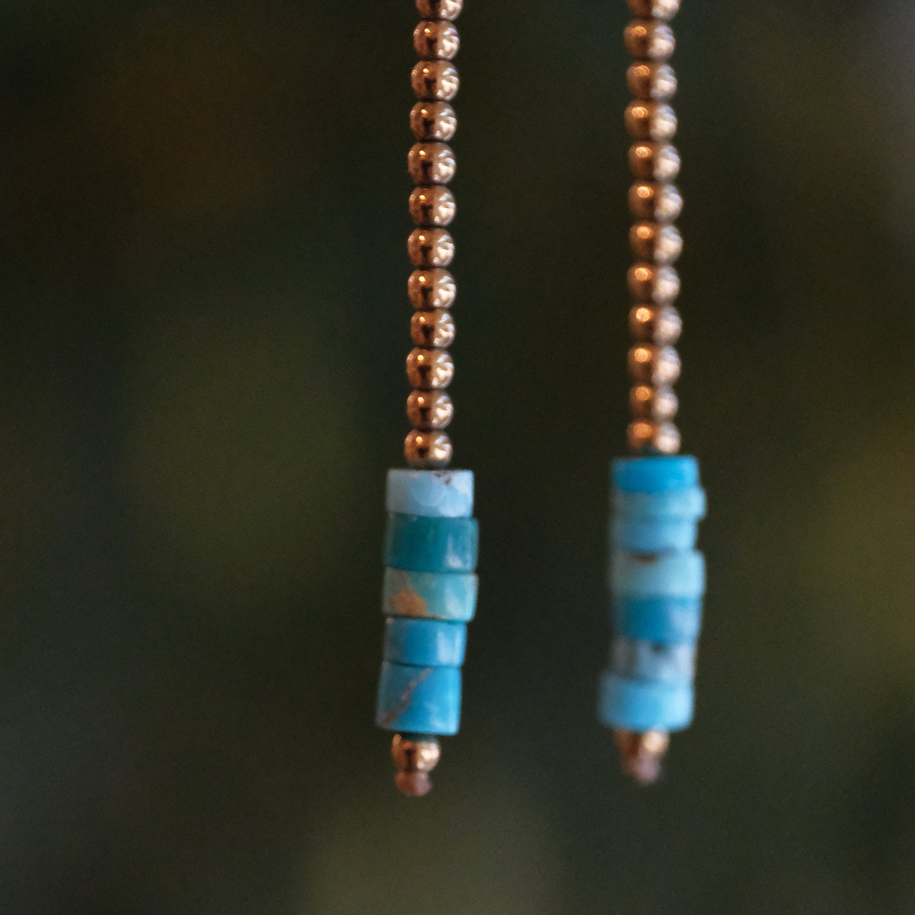 Vibing Pyrite + Turquoise Earrings
