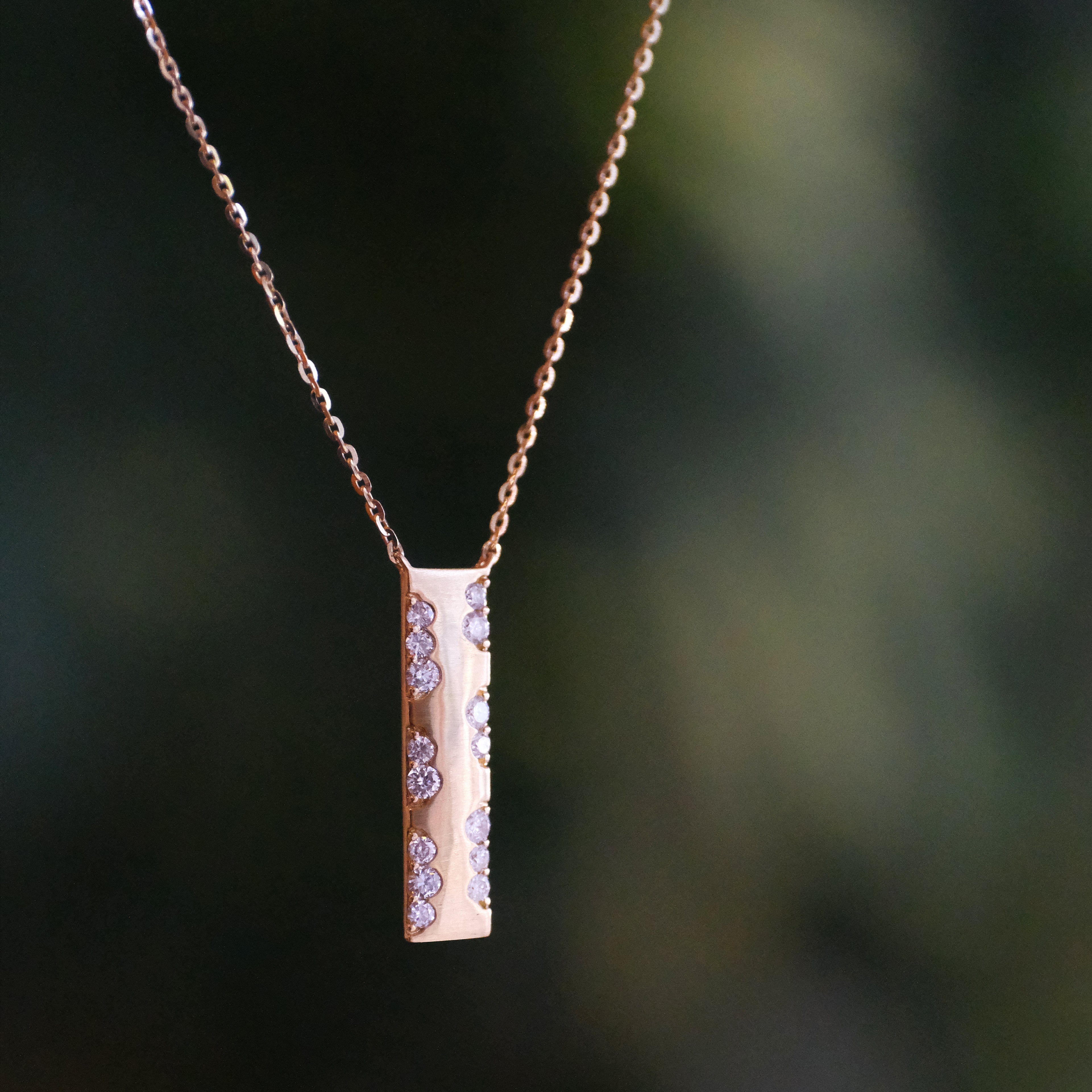 14k + Natural Diamond Sky Walker Necklace