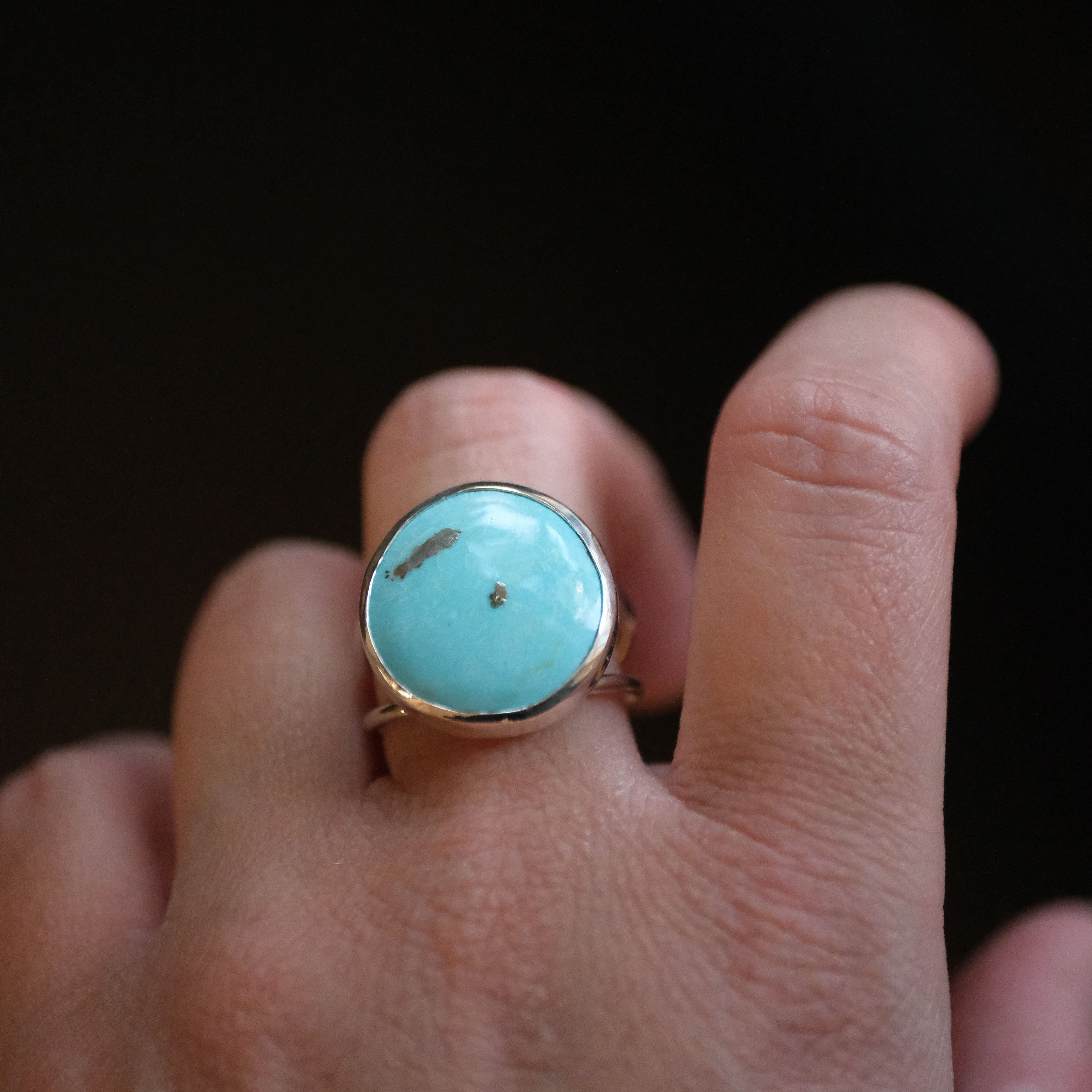 Campitos Turquoise + Sterling Cheval Ring (Size 8.5) - One of a Kind