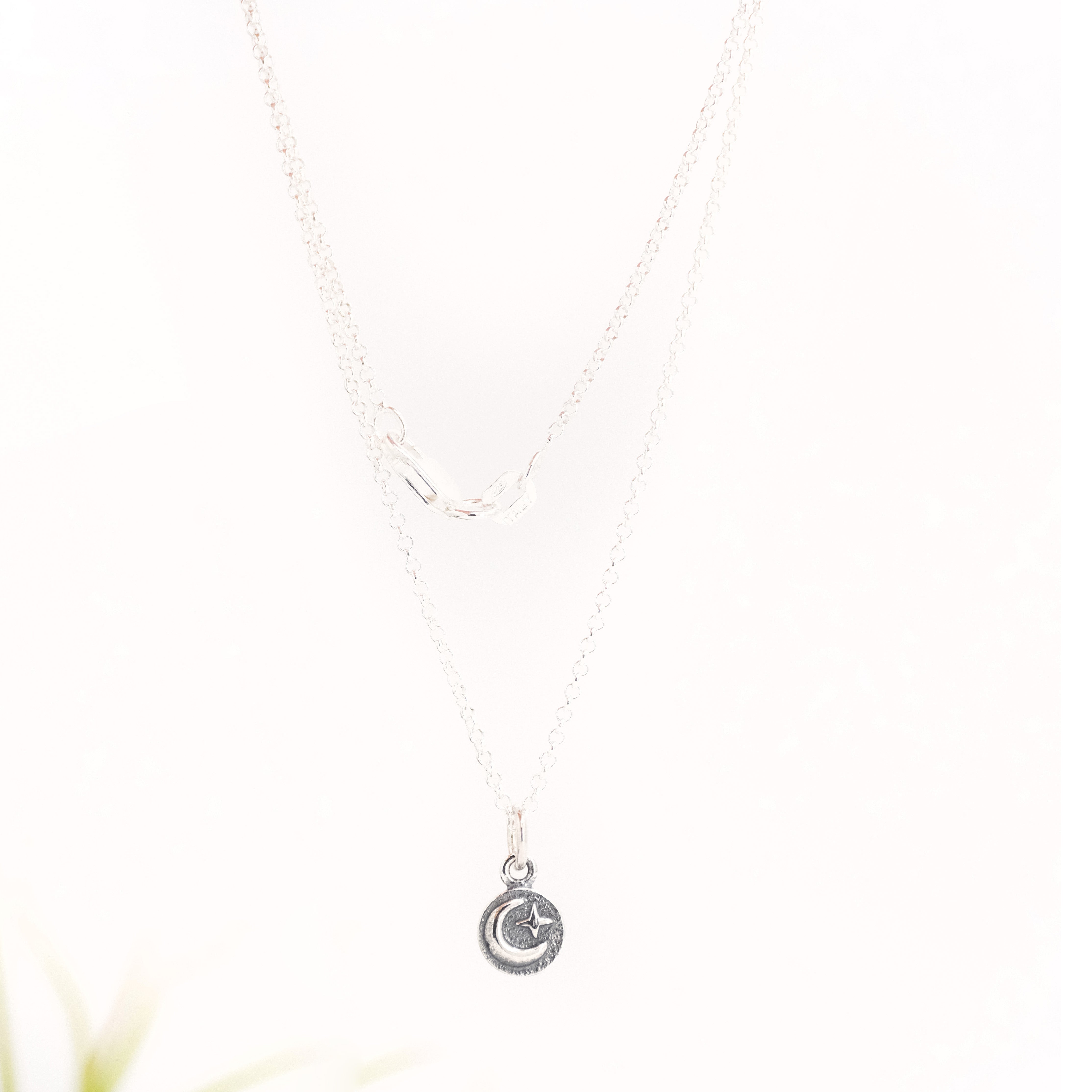 Sterling Mini Moon Necklace