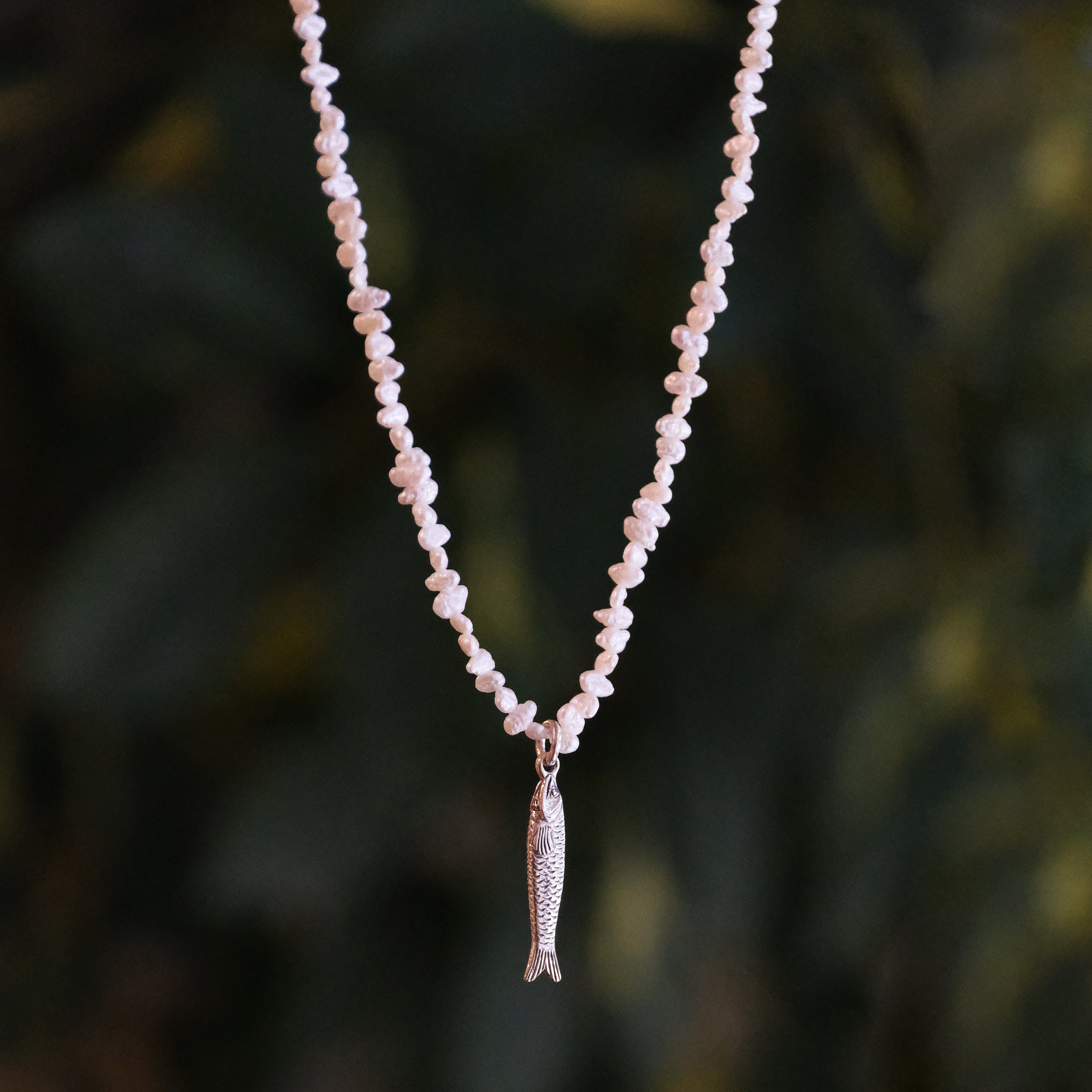 Freshwater Pearl + Sterling Catch Necklace - One of a Kind