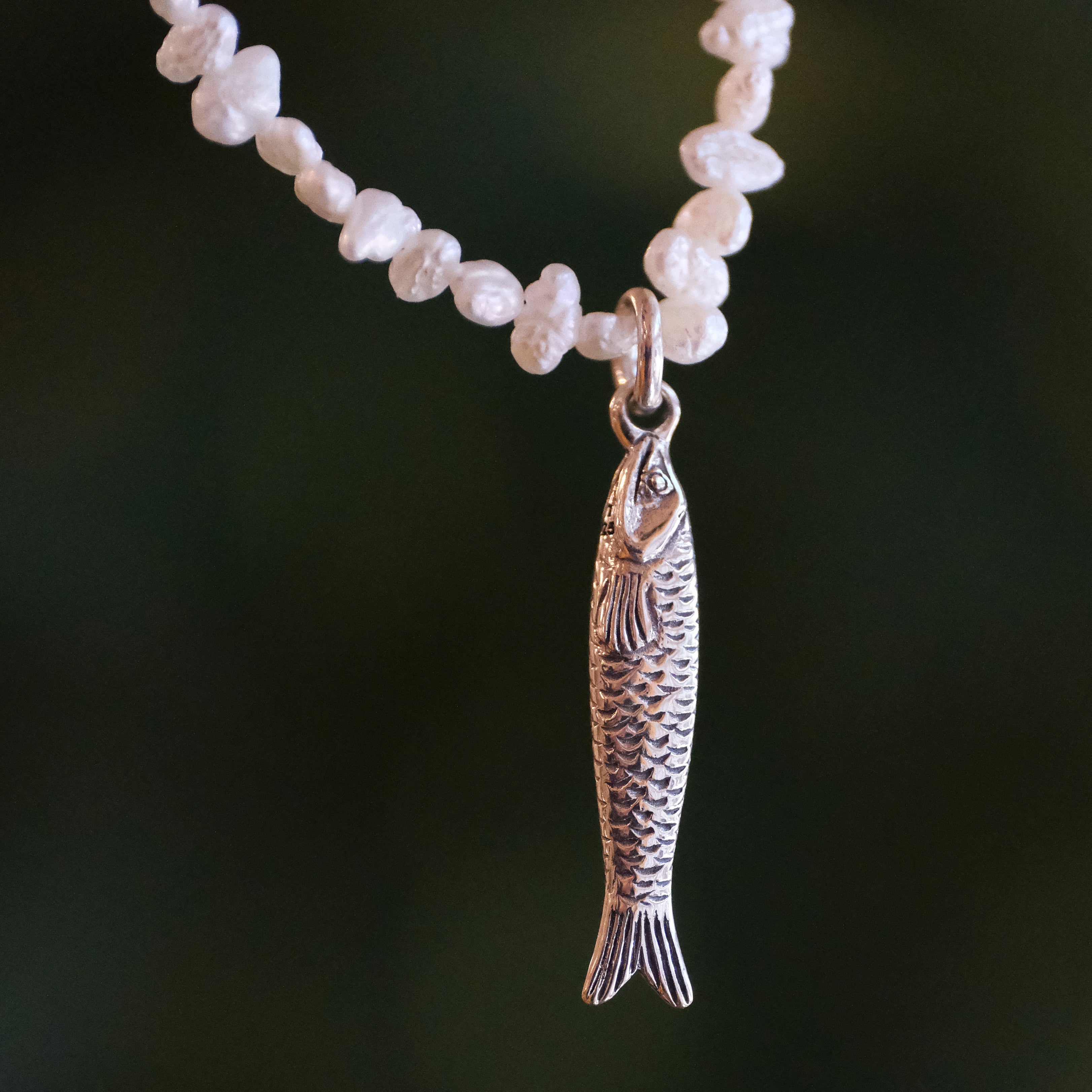 Freshwater Pearl + Sterling Catch Necklace - One of a Kind