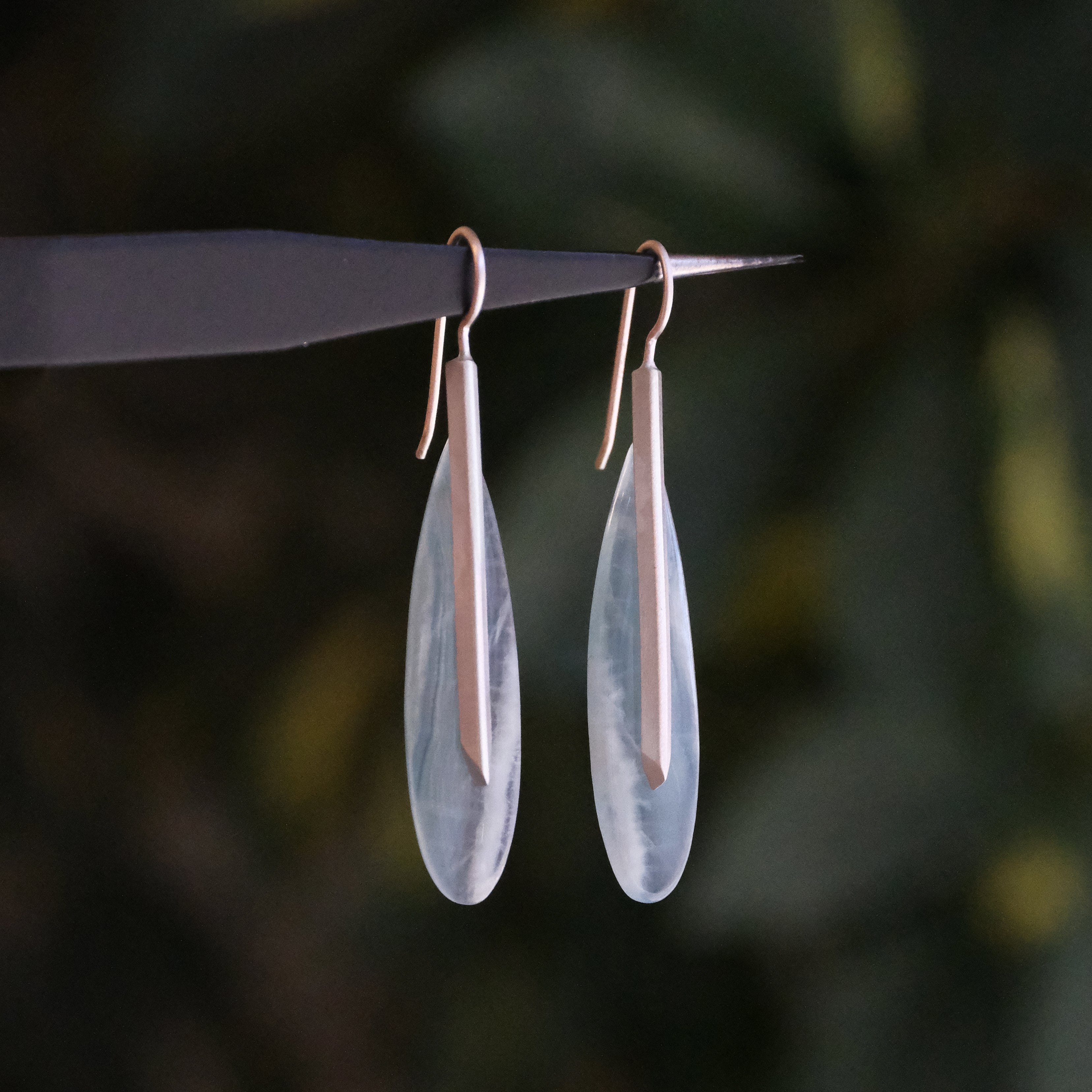 Blue Onyx + Sterling Belfry Earrings - One of a Kind