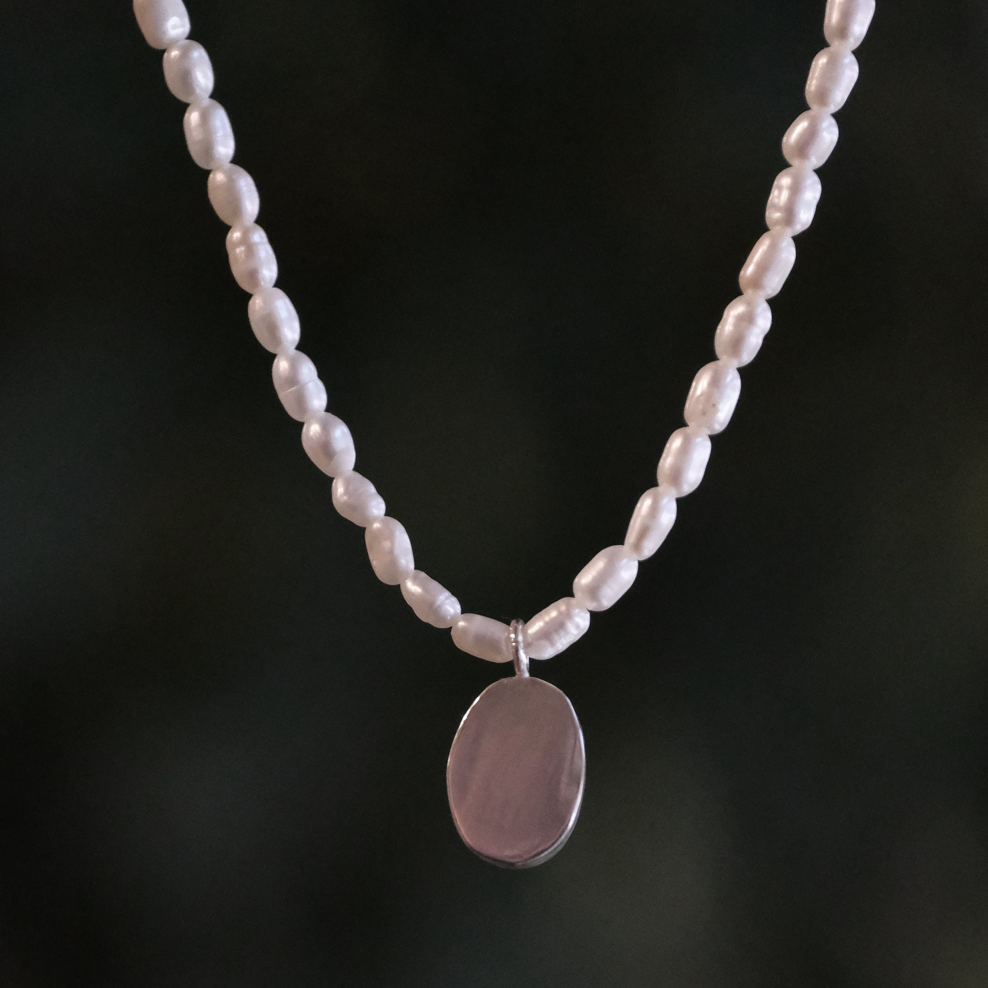 Freshwater Pearl + Green Kyanite Necklace - One of a Kind