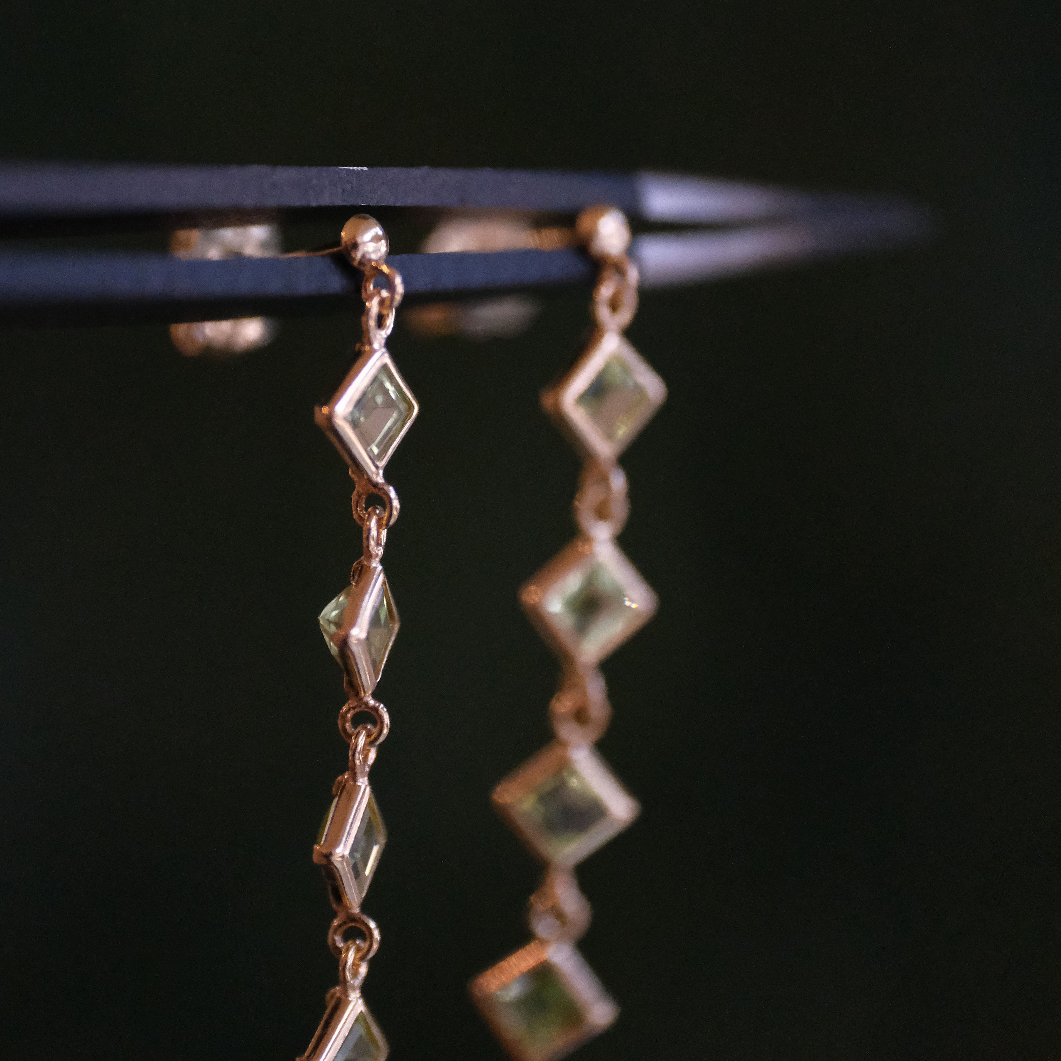 14k + Peridot Bard Earrings - One of a Kind