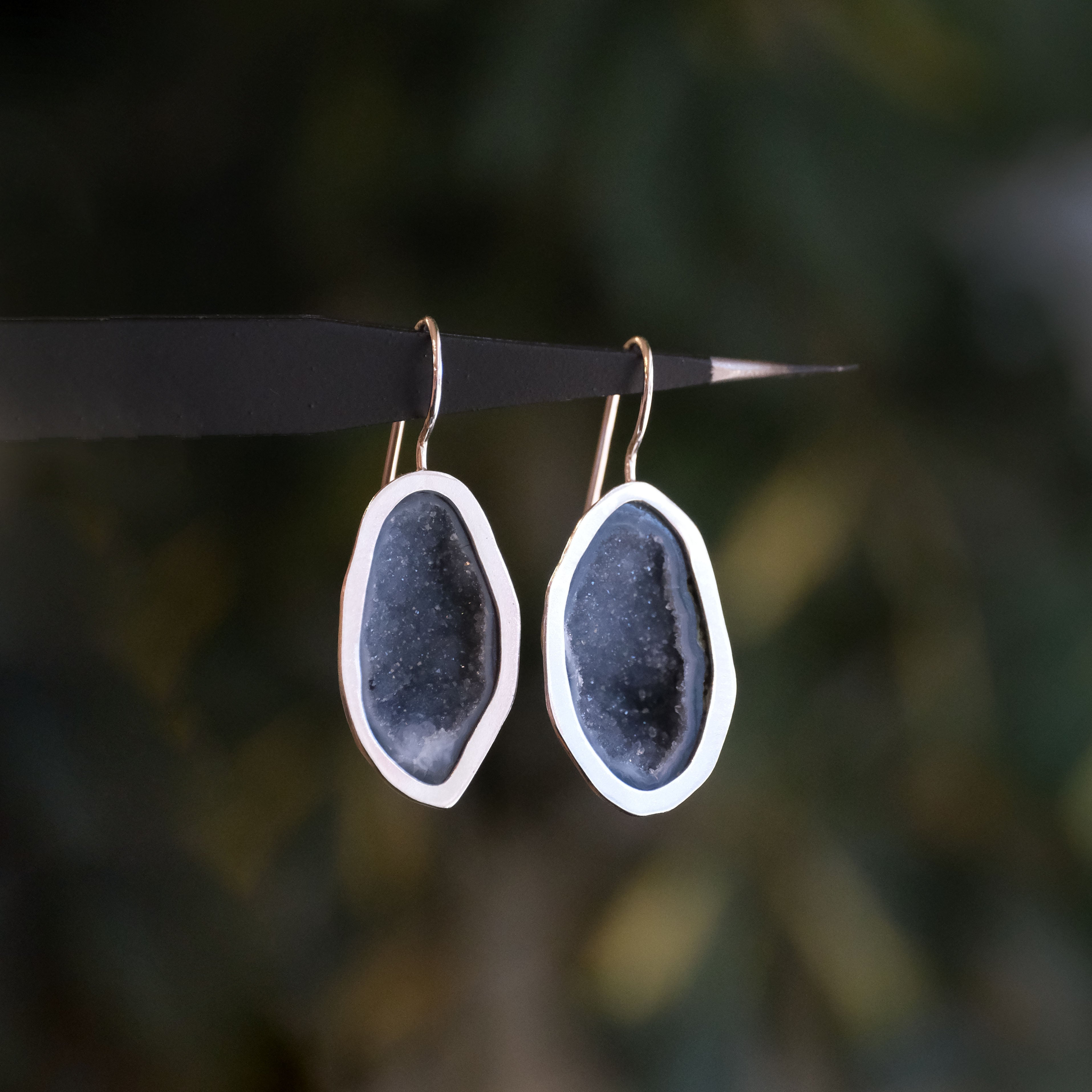 Cotton Candy Druzy Earrings - One of a Kind