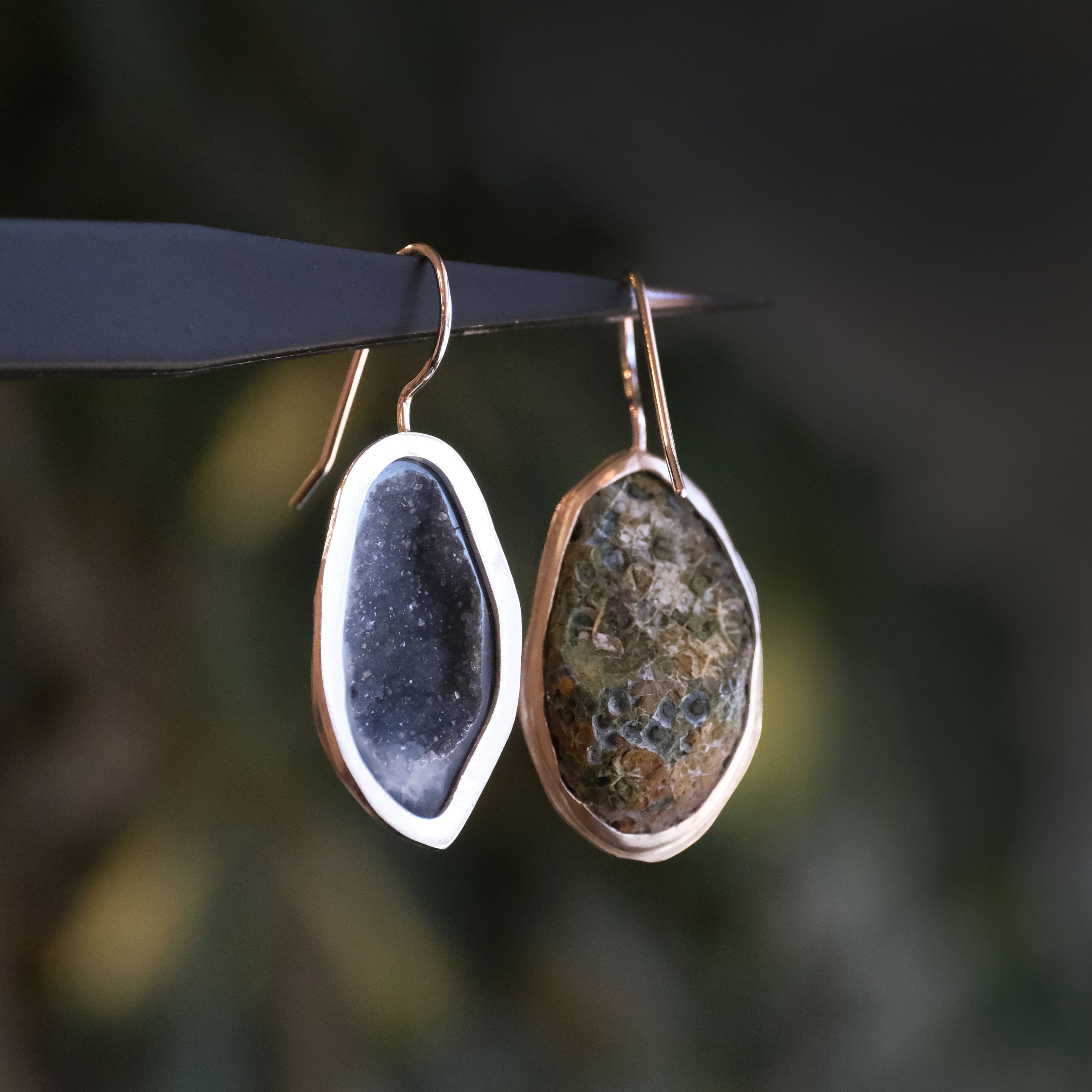 Cotton Candy Druzy Earrings - One of a Kind