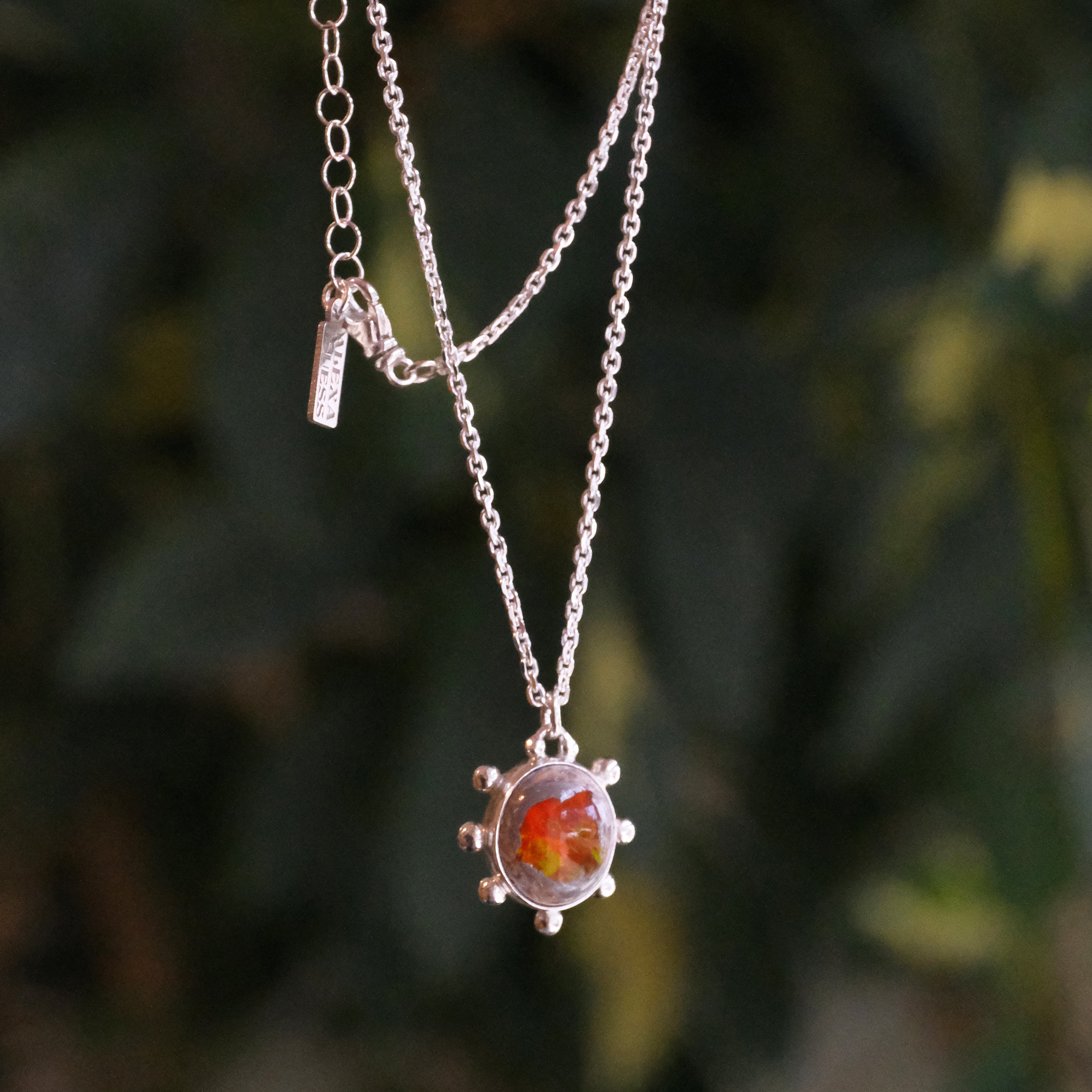 Mexican Fire Opal El Sol Necklace - One of a Kind