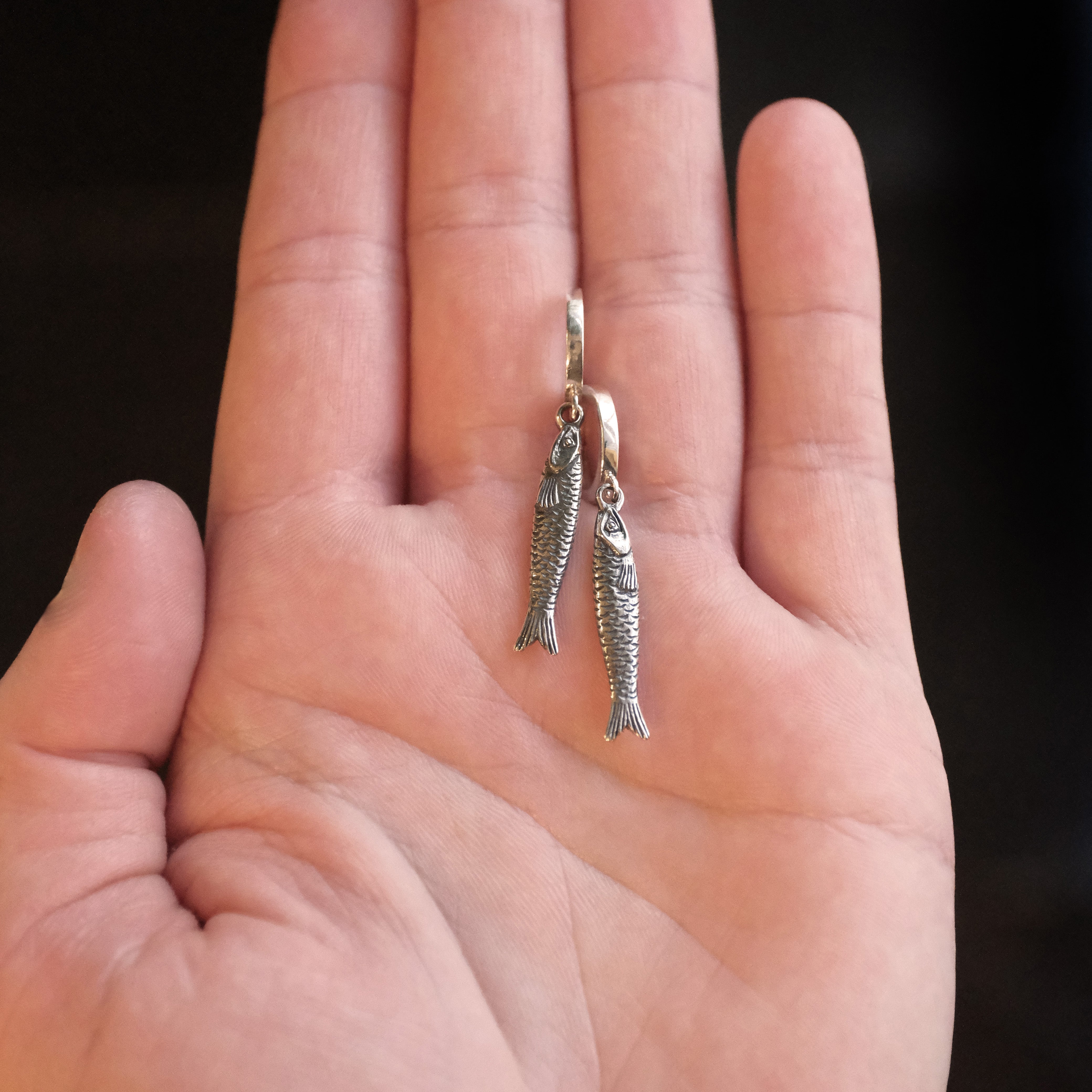 Sterling Sardine Hugger Earrings