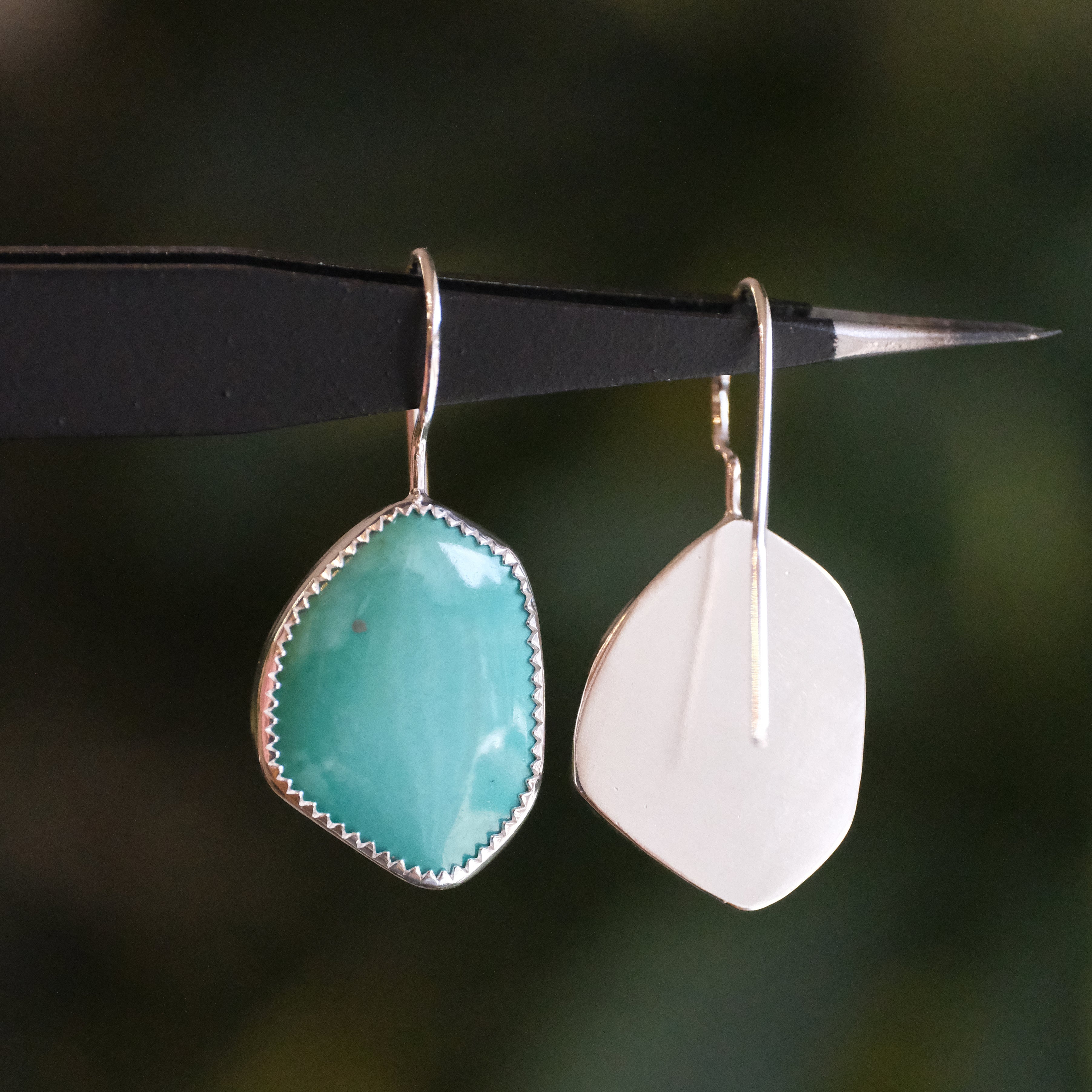 Turquoise + Sterling Angles Earrings - One of a Kind