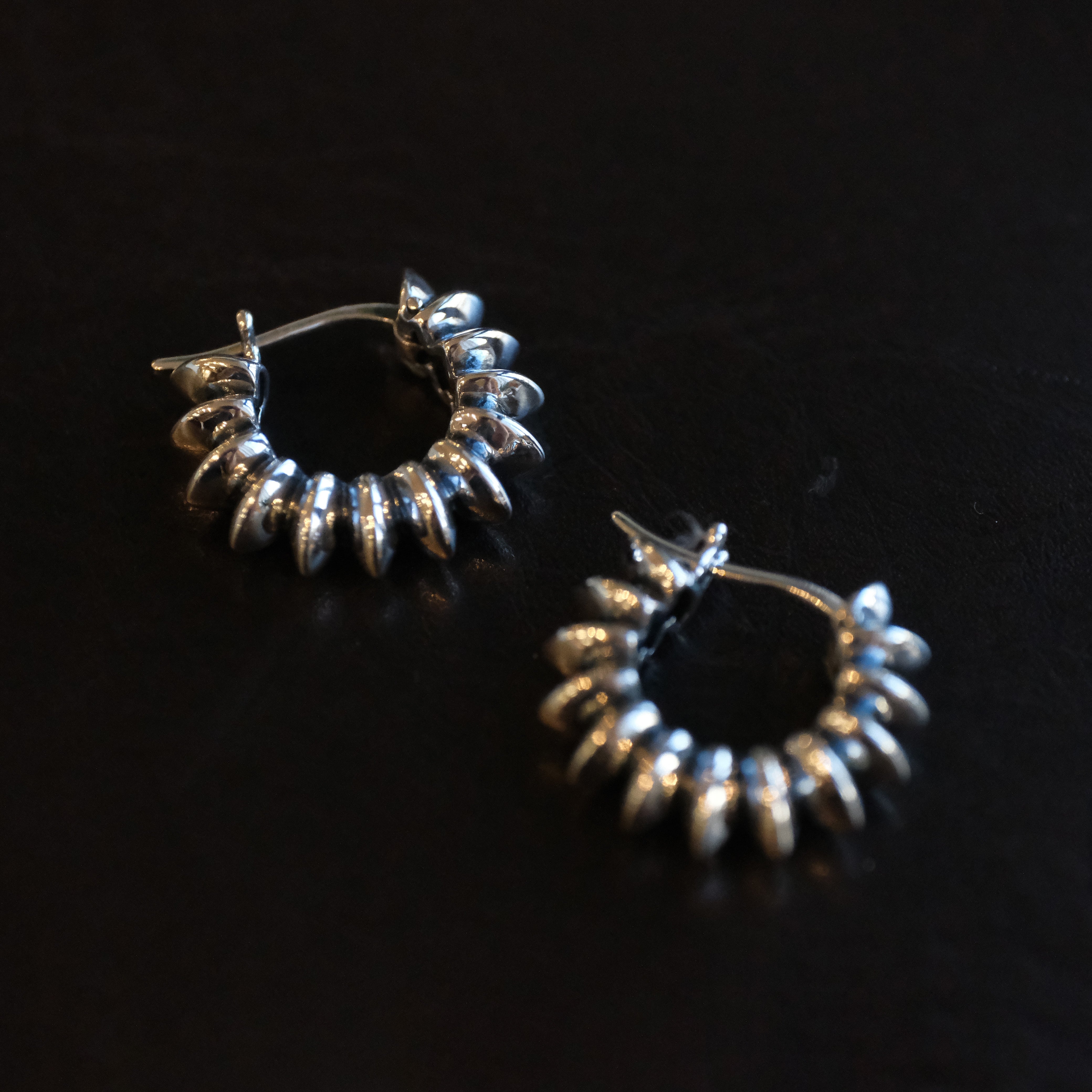 Sterling Silver Rattler Hoops