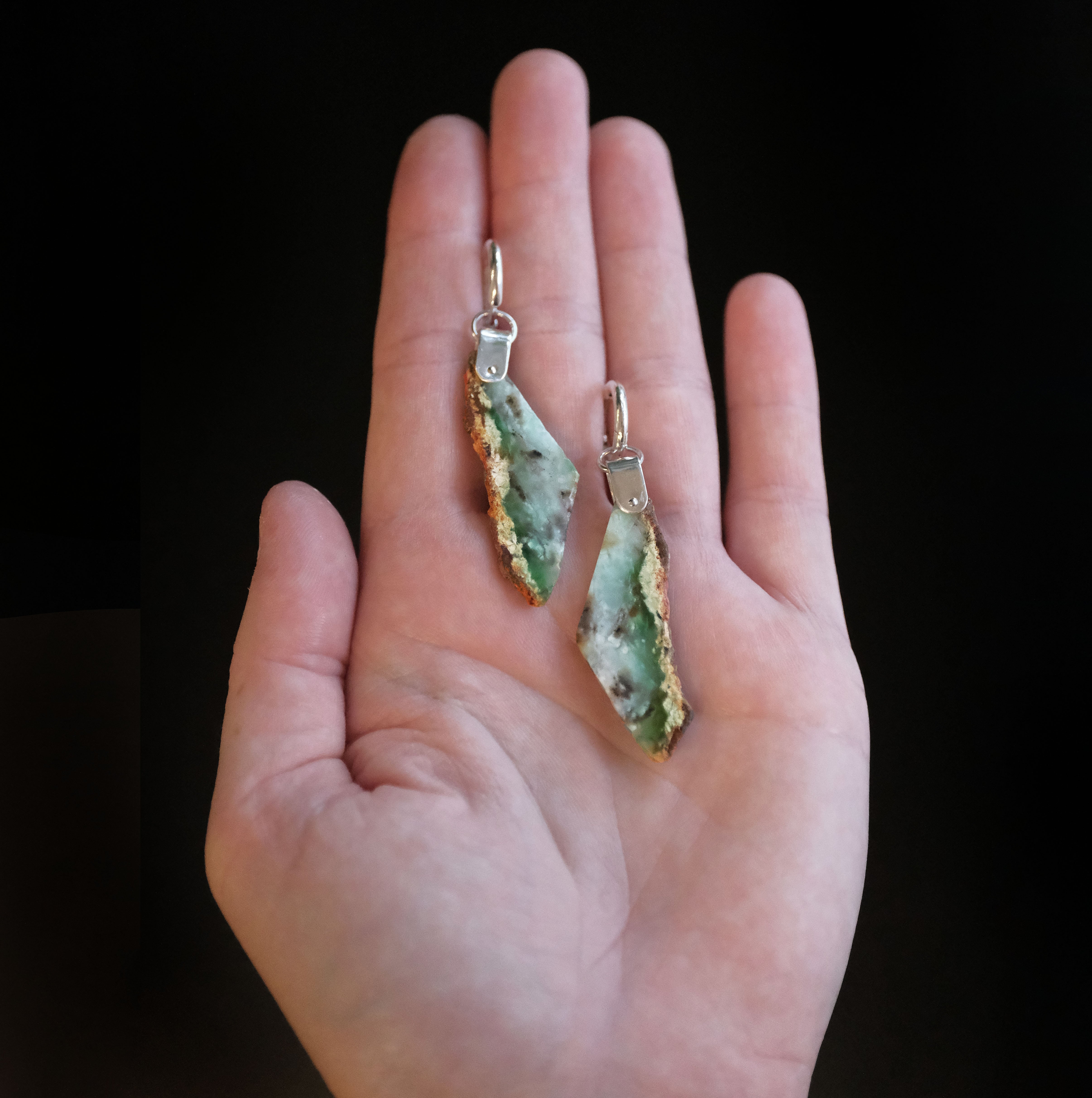 Raw Chrysoprase Saddle Huggers