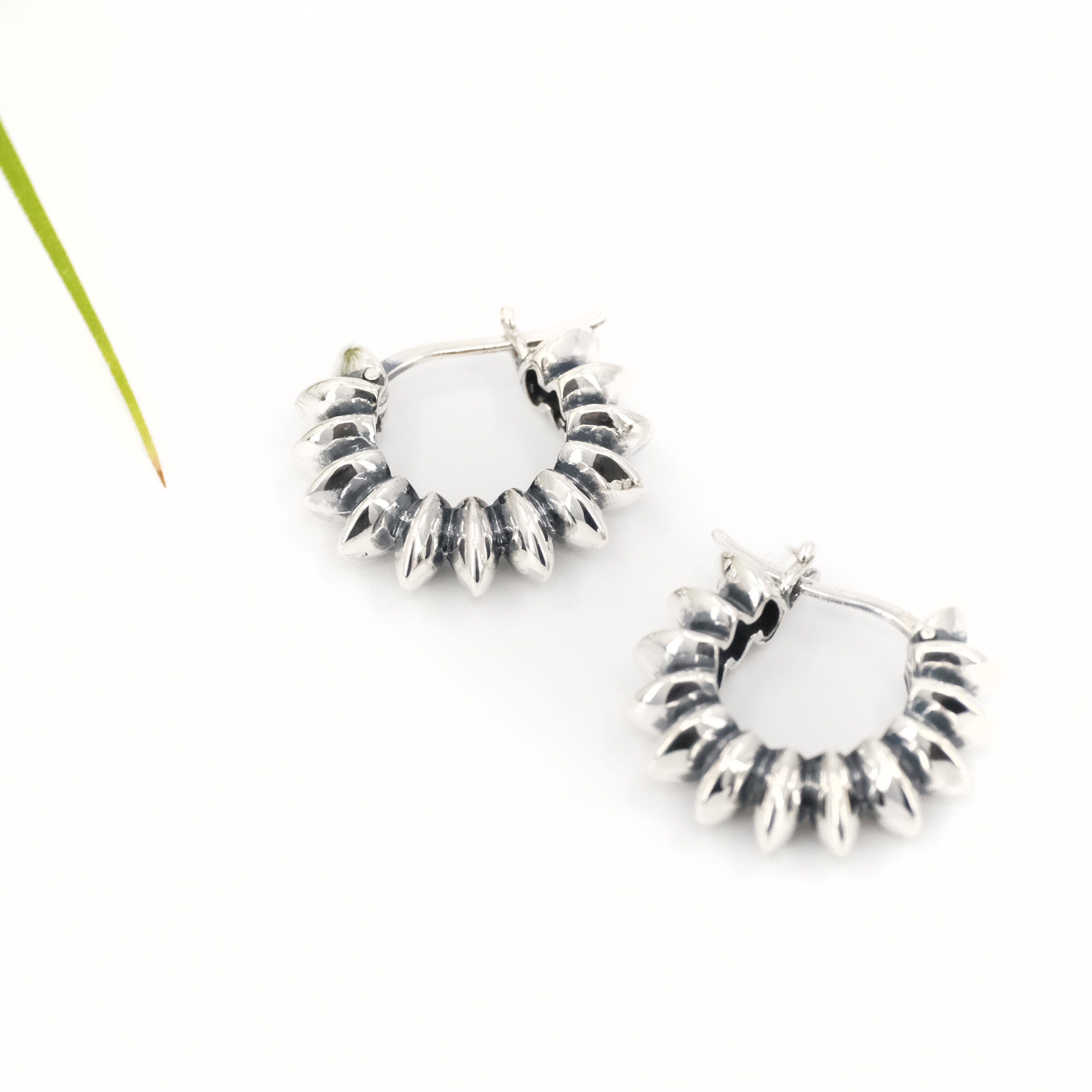 Sterling Silver Rattler Hoops