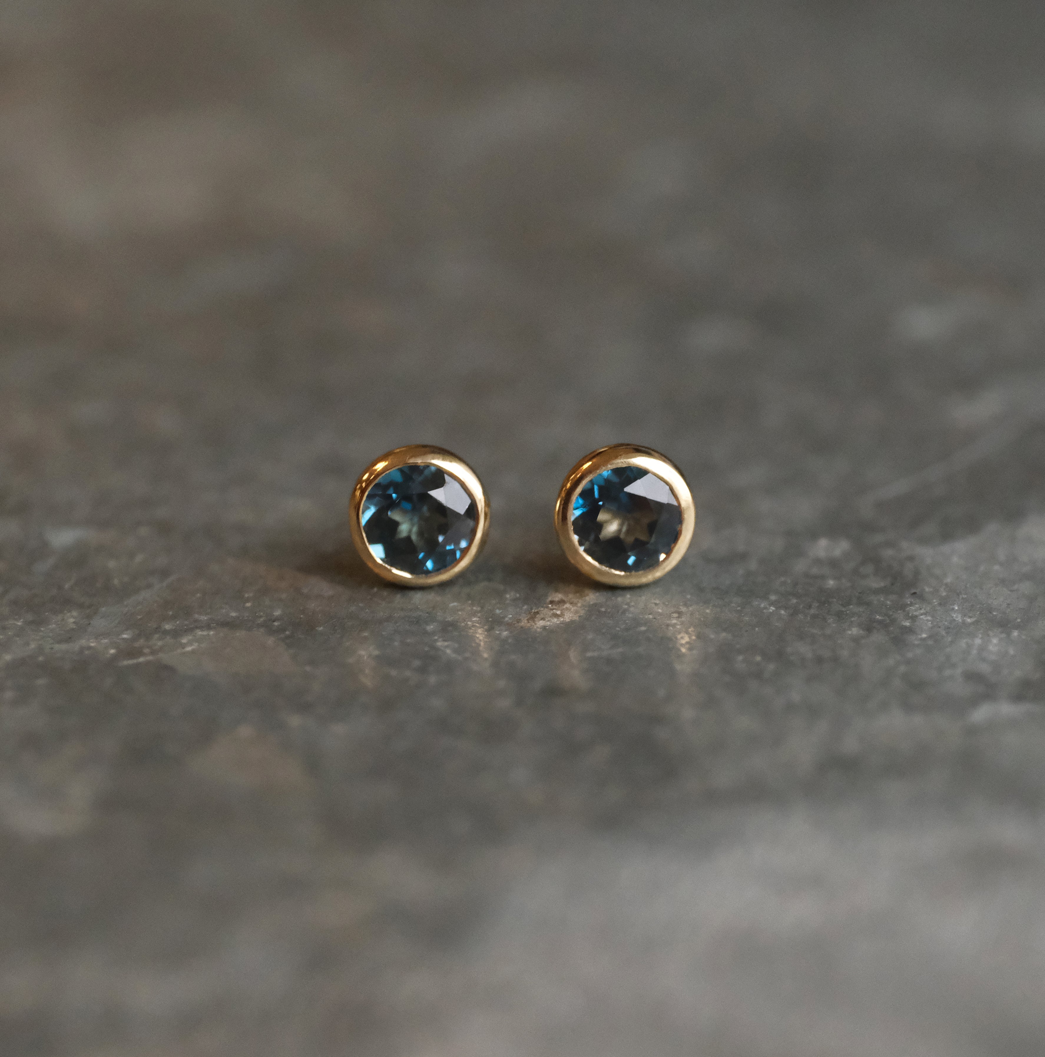 14k + London Topaz Studs